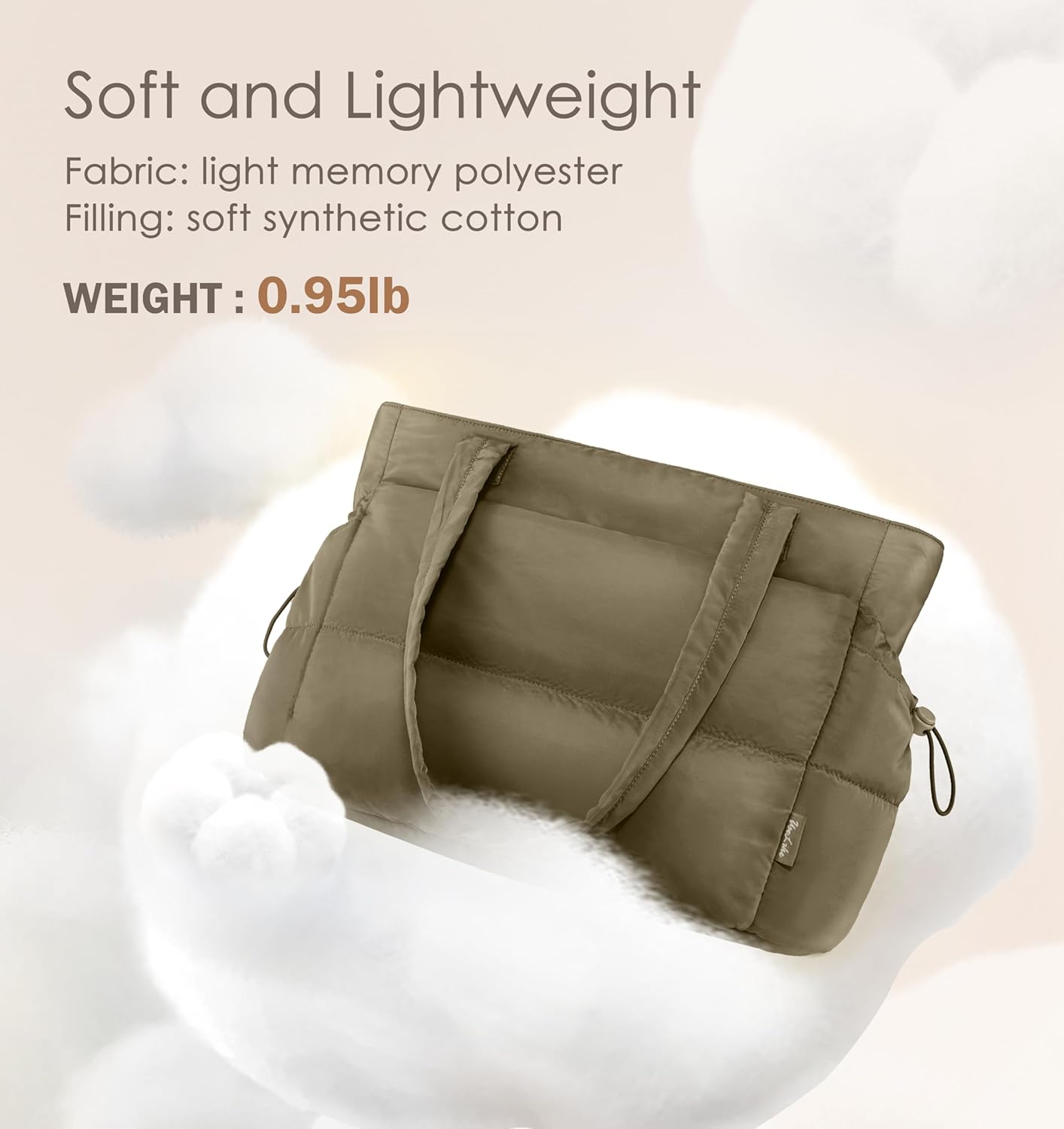 Tote Bag for Women Puffy Work Bags for Women with Zipper Lightweight Quilted Puffer Tote Bag for Travel, Teacher, Nurse