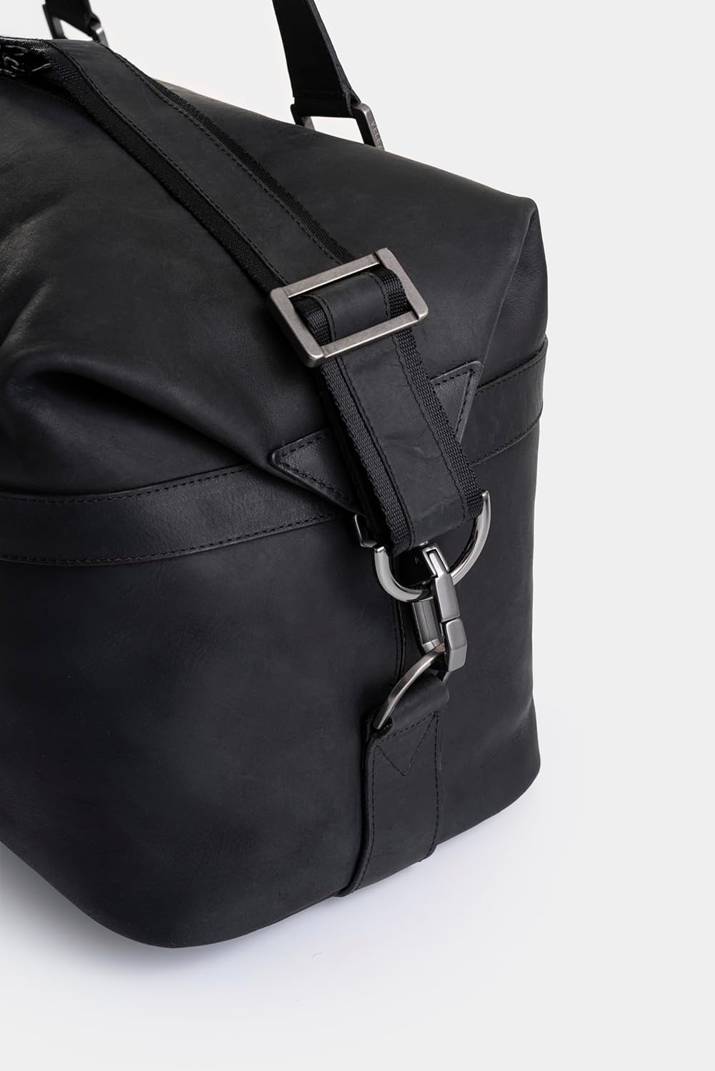 Black Top Grain Leather Duffle Bag for Men & Women - Large, Durable, Stylish Leather Travel Bag with Adjustable Shoulder Strap, Spacious Design for Weekend Getaways, Business, & Overnight Trips
