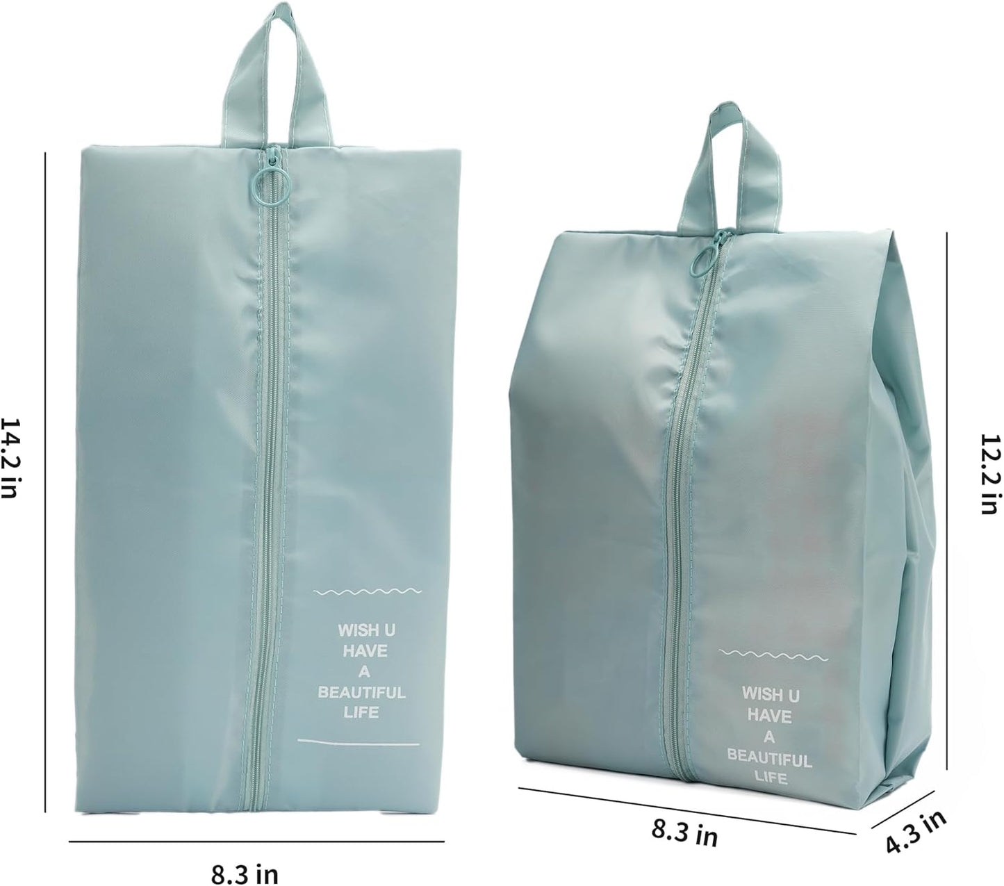 Shoe Bags for Travel, 2 Pack Large Multi-color Shoe Bags for Men Women, Waterproof Portable Shoe Organizer bag with Sturdy Zipper (Blue)