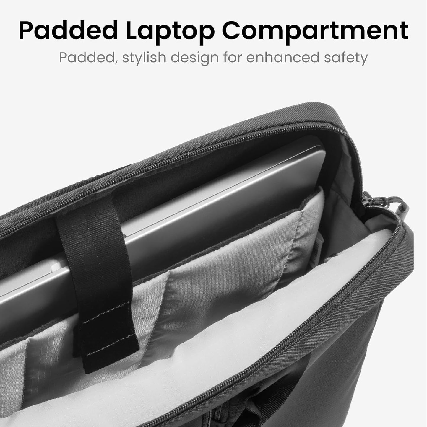tomtoc A33 Slim 13-14 Inch Laptop Shoulder Bag for MacBook Air/Pro M5/M4/M3, Briefcase with Accessory & Document Storage, Water-Resistant & Durable Recycled Fabric