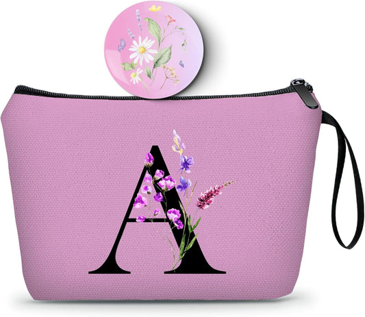 SEAMOON Maid of Honor Friendship Birthday Gifts for Women Her Aunt Sister Bridesmaid Coworkers Bride Personalized Makeup Cosmetic bag with Mirror Mothers Day Christmas Graduation A