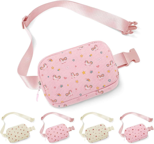 YOOLIFE Unicorn Fanny Pack for Girls - Purse for Teen Girls Kids Belt Bag Crossbody Bag Fashion Waist Pack, 4 5 6 7 8 9 10 11 12 Year Old Girl Gifts (Pink)
