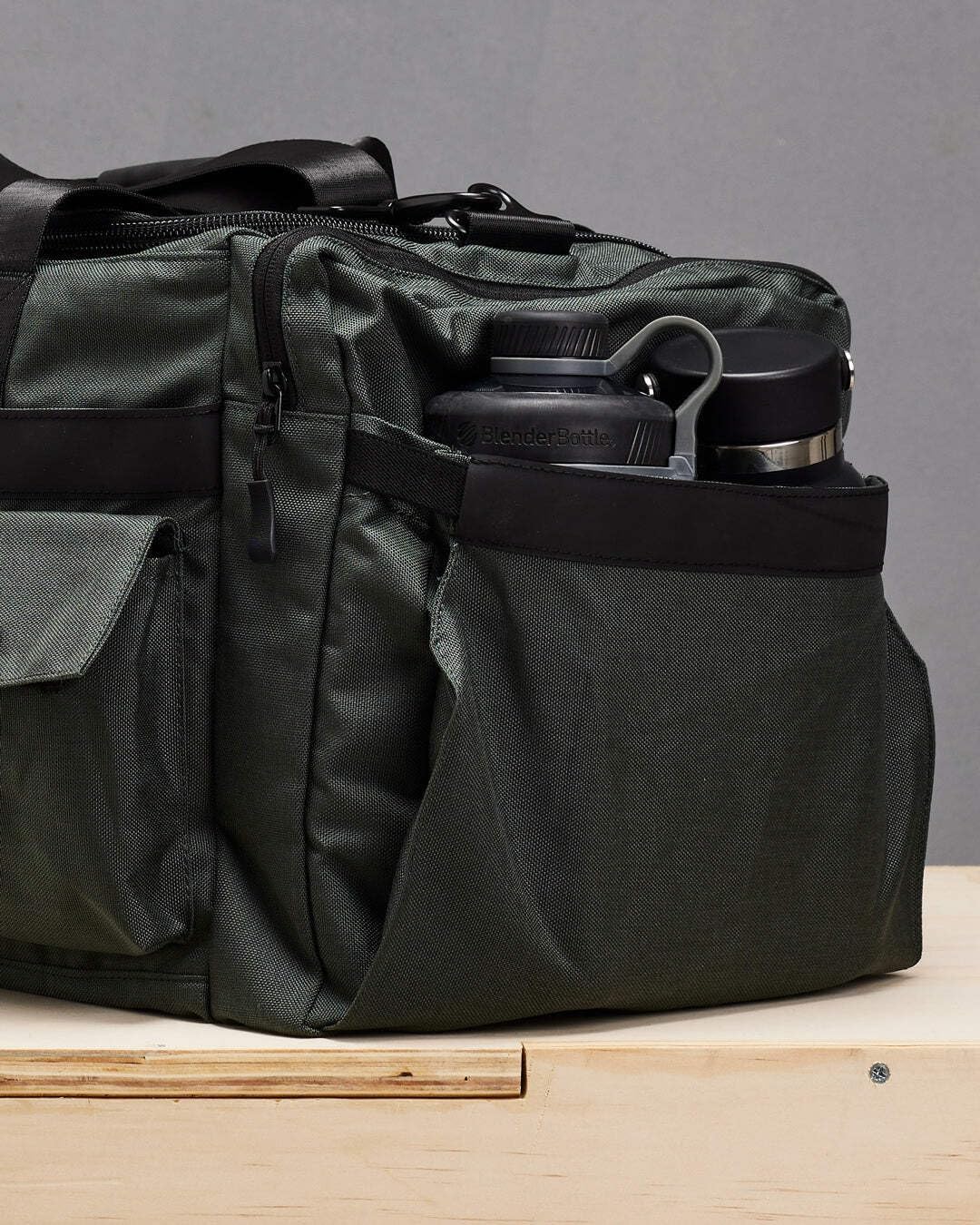 KNKG PLUS 63L Large Duffel Bag – Spacious, Durable Gym Bag with Dual Shoe Storage, Multiple Compartments & YKK Zippers for Fitness & Travel - Redwood (Charcoal, Medium 45L)
