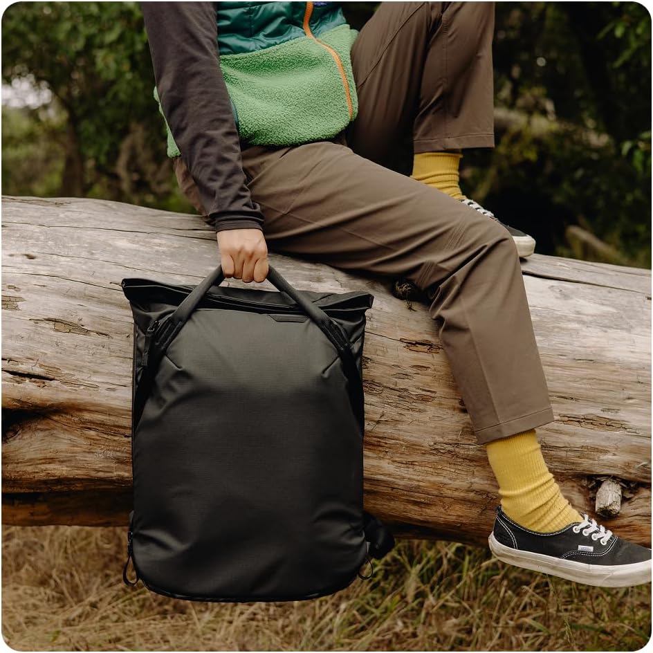 Peak Design Everyday Totepack 20L, Ocean, Weatherproof Shell, Top and Side Access, FlexFold Dividers, Laptop Sleeve, Internal Pockets, Backpack or Hand Carry, Versatile Tote Bag for Women and Men