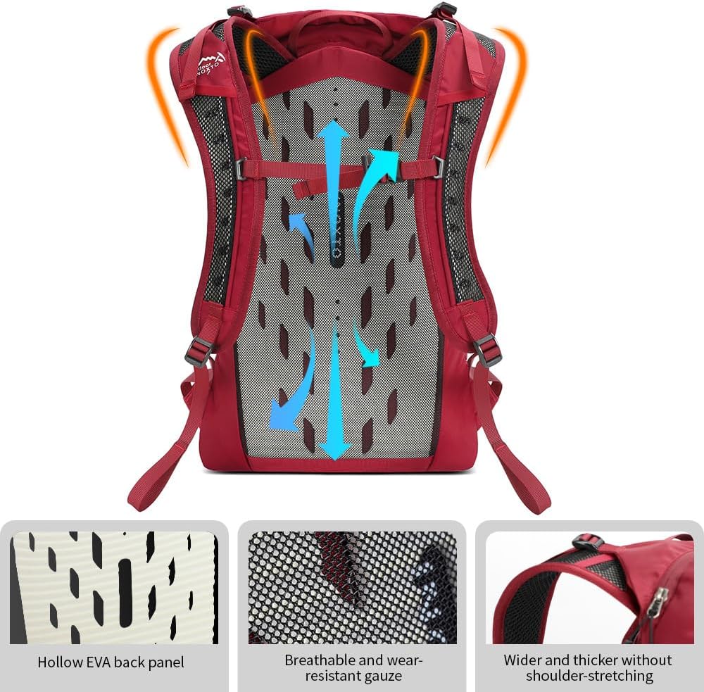 Hiking Hydration Backpack with 3l Water Bladder for Women and Men 25L Water Backpack for Hiking