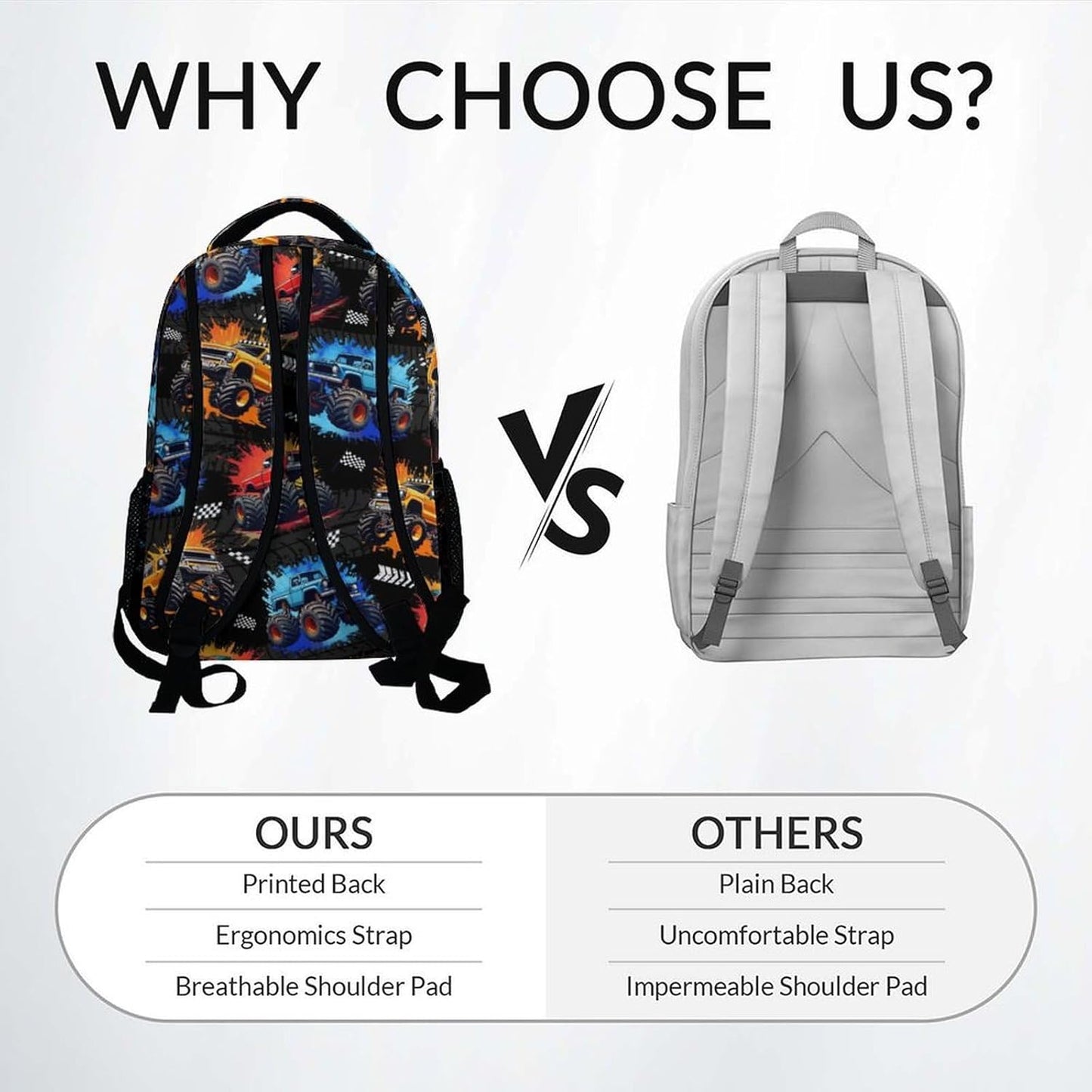 Toddler Backpack - Truck Backpacks for Boys - Kids Bookbag for School - Durable School Bag for Kindergarten/Preschool/Elementary(17 Inch)