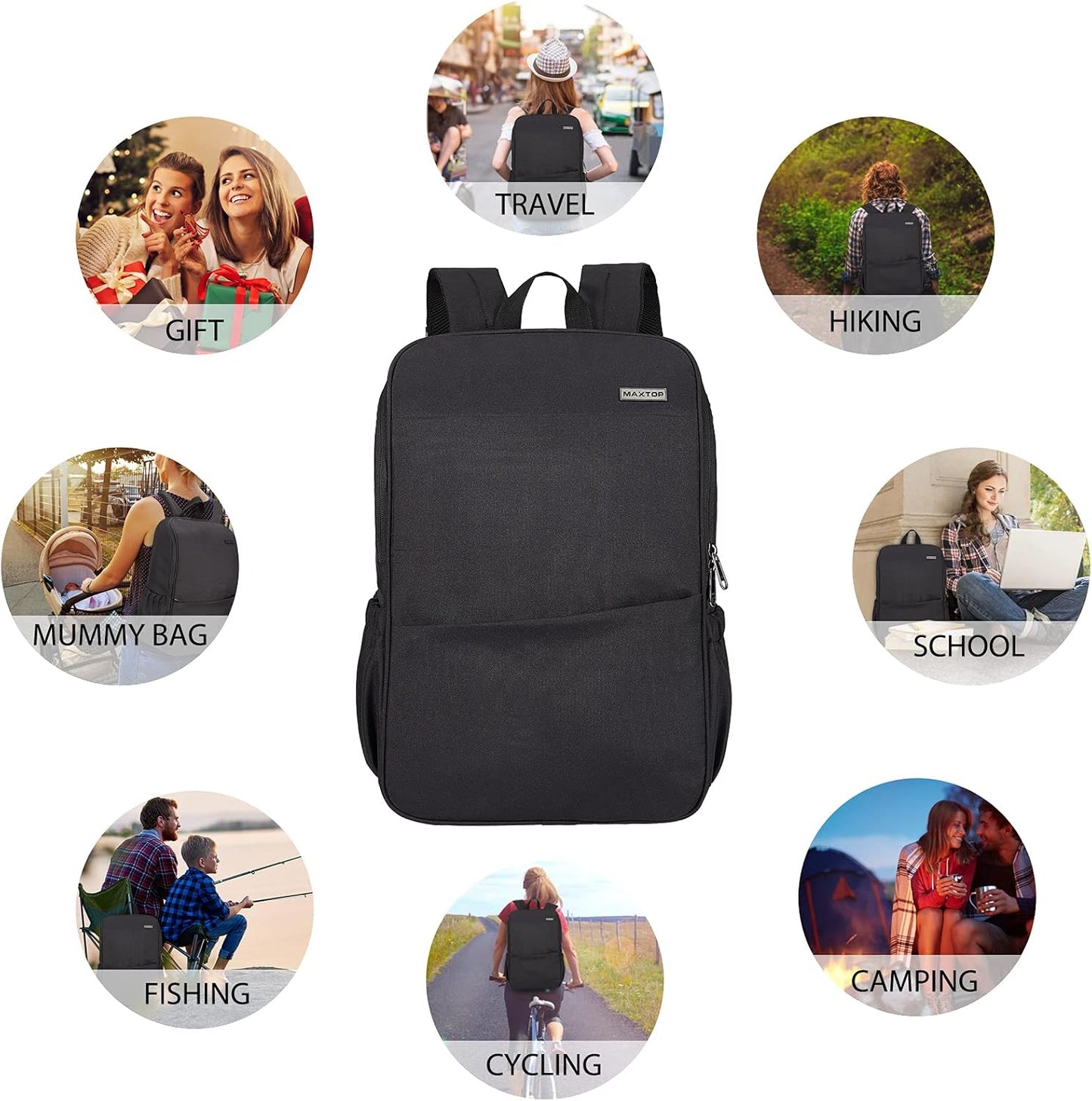 MAXTOP Travel Laptop Backpack with USB Charging Port Anti-Theft[Water Resistant] College School Bookbag Fits 17 Inch Laptop