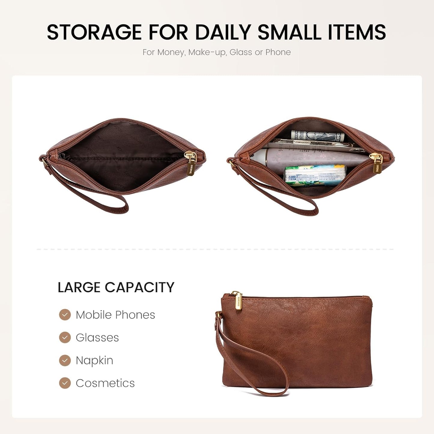 LOVEVOOK Laptop Tote Bag for Women, 17.3 Inch Work Bags, Vintage Leather Tote Bag, Waterproof Computer Bags with Clutch Purse, Large Capacity Messenger Bag for Teacher College Business Office