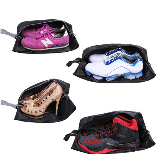 YAMIU Travel Shoe Bags Set of 4 Waterproof Nylon with Zipper for Men & Women – Black – product image