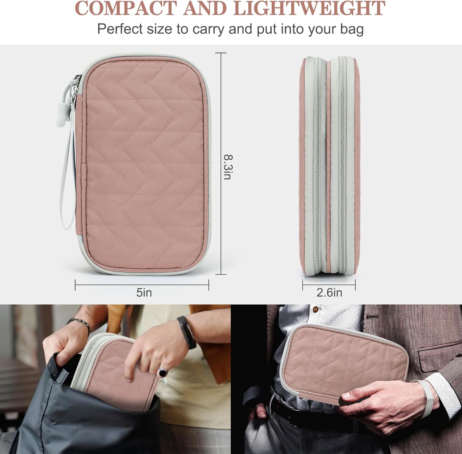 FYY Travel Cable Organizer Bag Pouch Electronic Accessories Carry Case Portable Waterproof Double