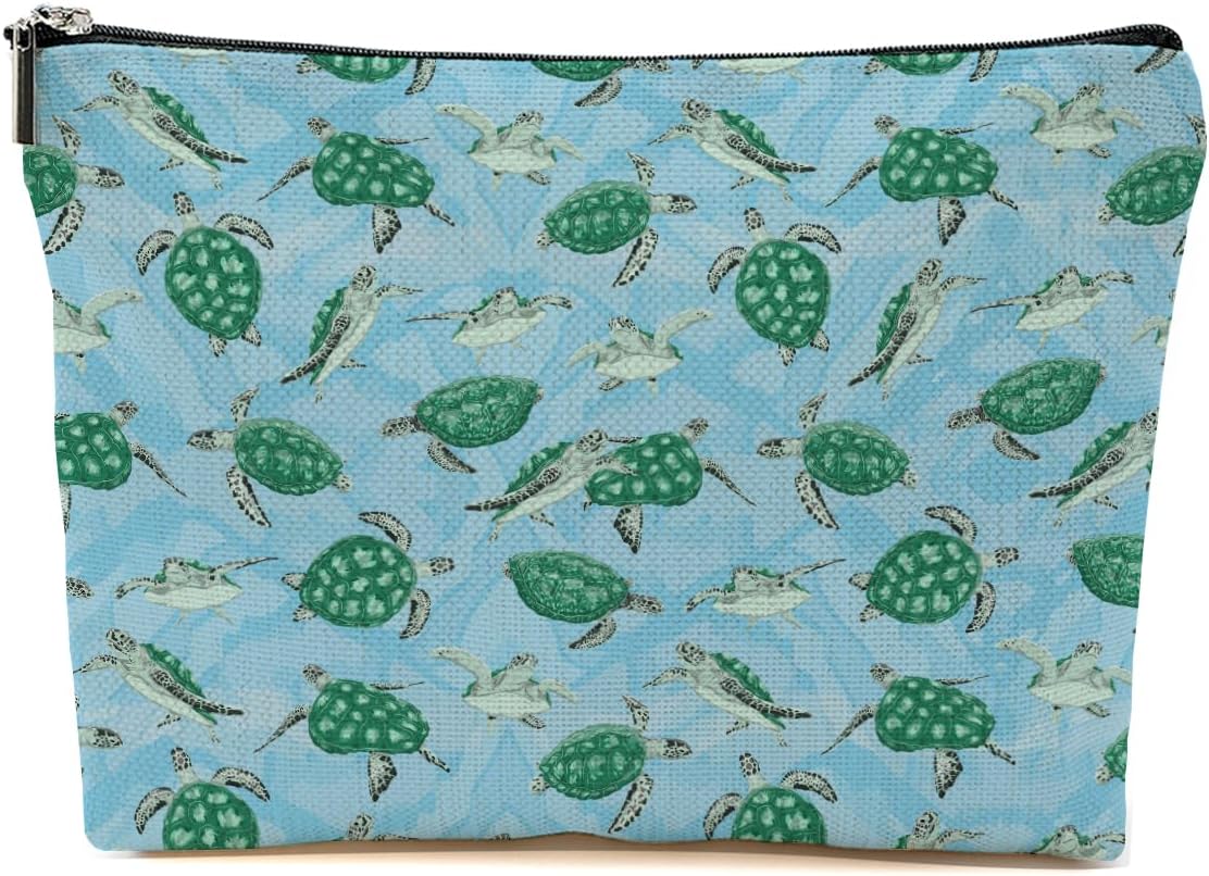 Sea Turtle Makeup Bag Sea Turtle Gifts Travel Accessories Bag Turtle Stuff Mothers Day Christmas Birthday Gift Ideas for Women Animal Lovers Grandma Teen Girls Girlfriend Friendship Appreciate Gift