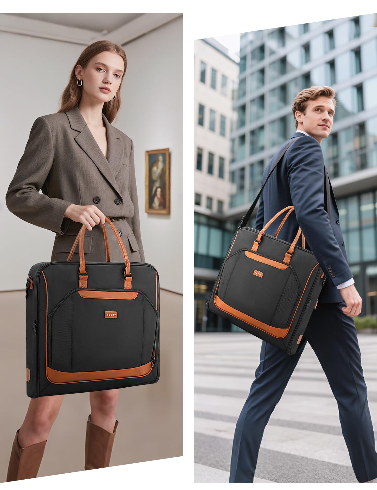 VUUDH Premium Garment Bag for Travel with Wet-Dry Compartment, Adjustable Shoulder Strap, and