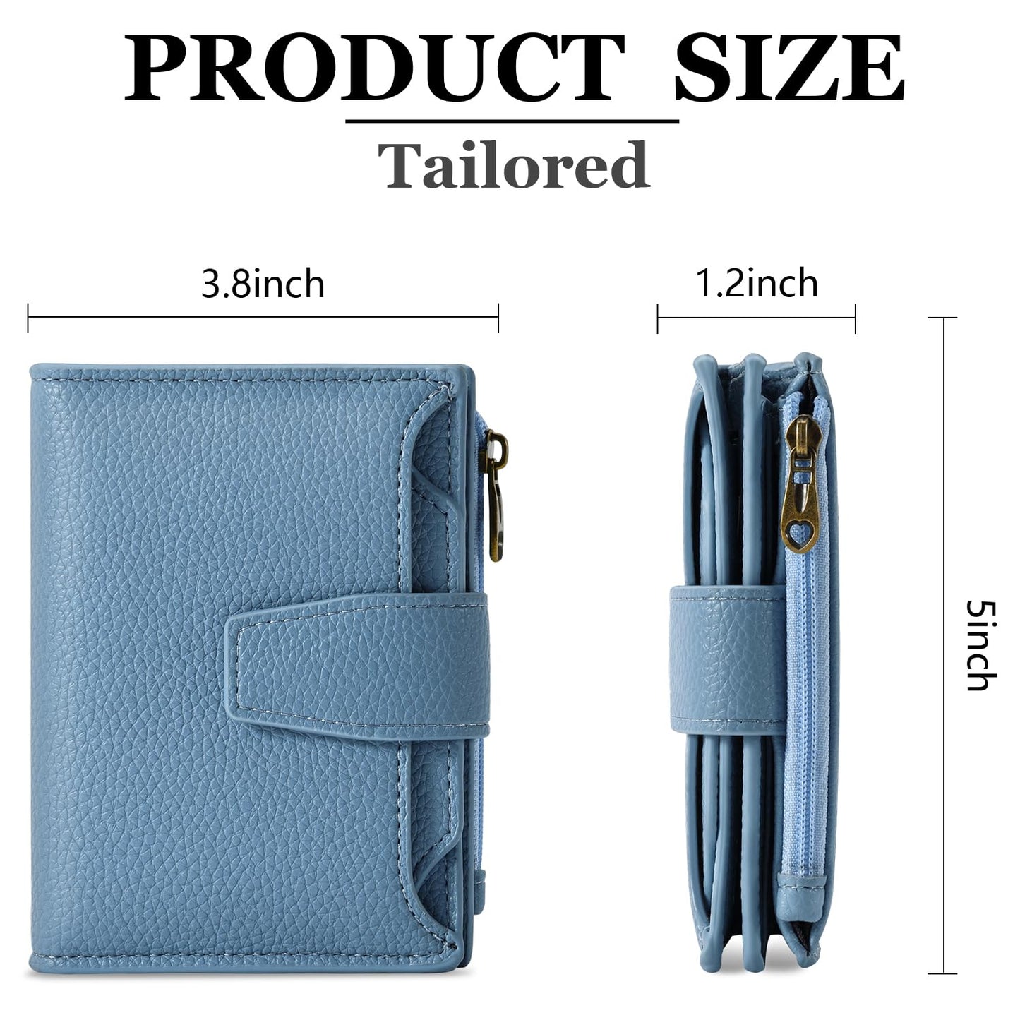 Airkit Small Wallet Women RFID Blocking Soft Leather Bifold Compact Card Holder Wallet for Women
