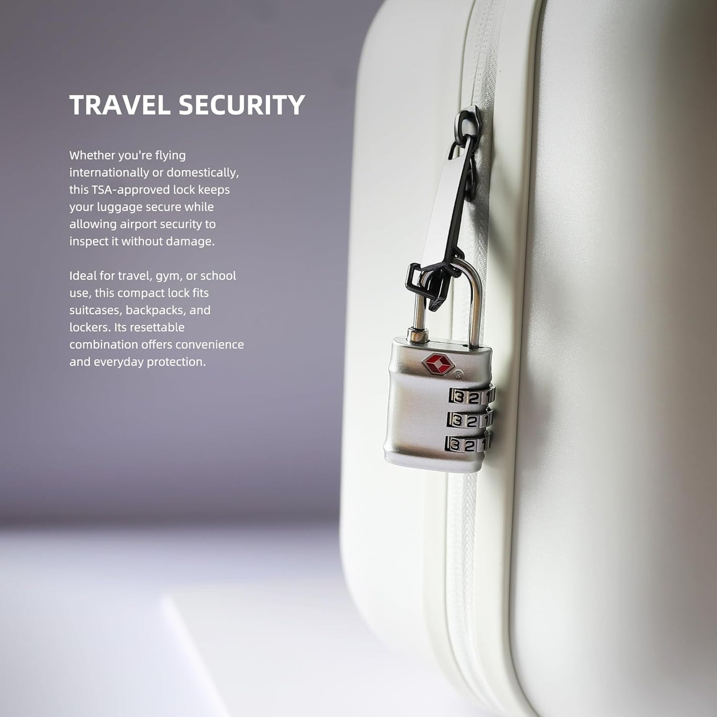 Luggage Locks TSA Approved, Small Padlock Combination for Travel Essentials, TSA Locks for Luggage, Gym Locker, Suitcase, Zipper, Gun Case, Candados para Locker, Outdoor Fence, Shed