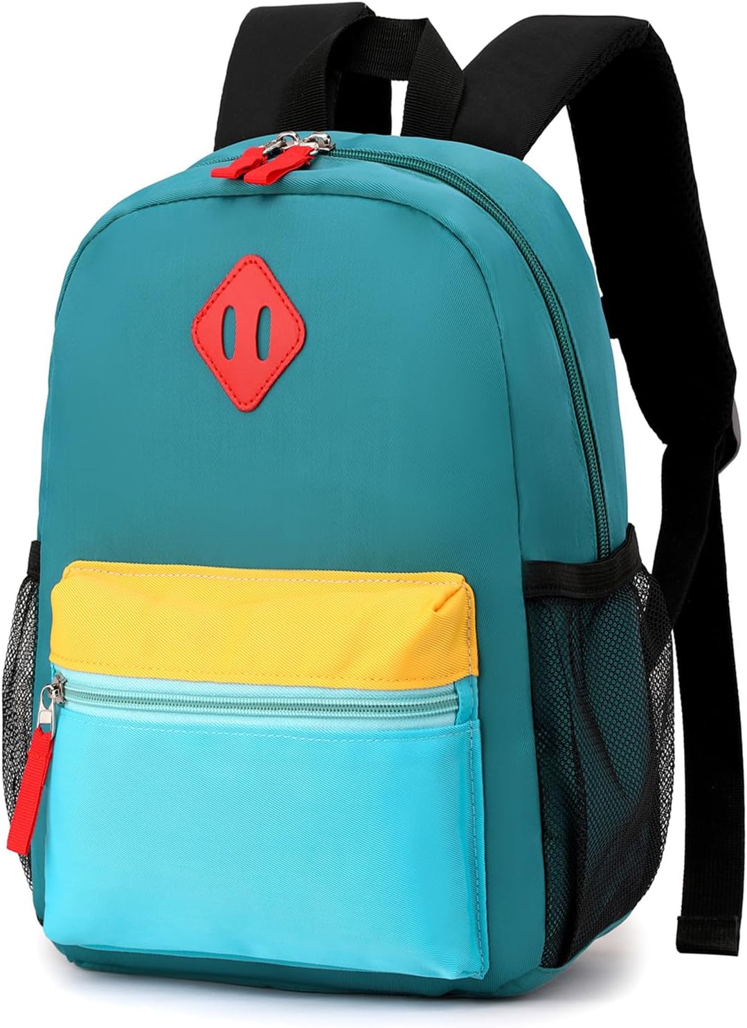 Elementary Backpack for Boys and Girls 5-9 Years Kindergarten Primary Kids Bookbag with Chest Buckle (Blue Yellow, Large-17"H)