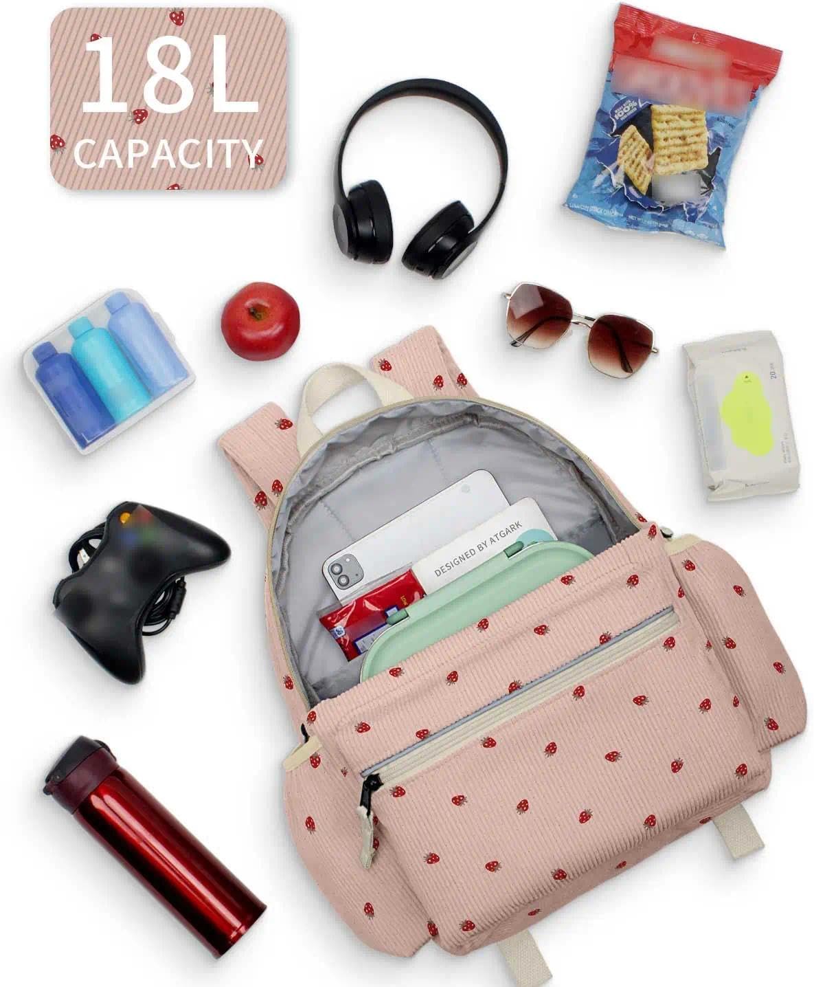 Corduroy Kids Backpack for Boys 6-10: Boys Girls Backpacks for Elementary Kindergarten 15” H Fit