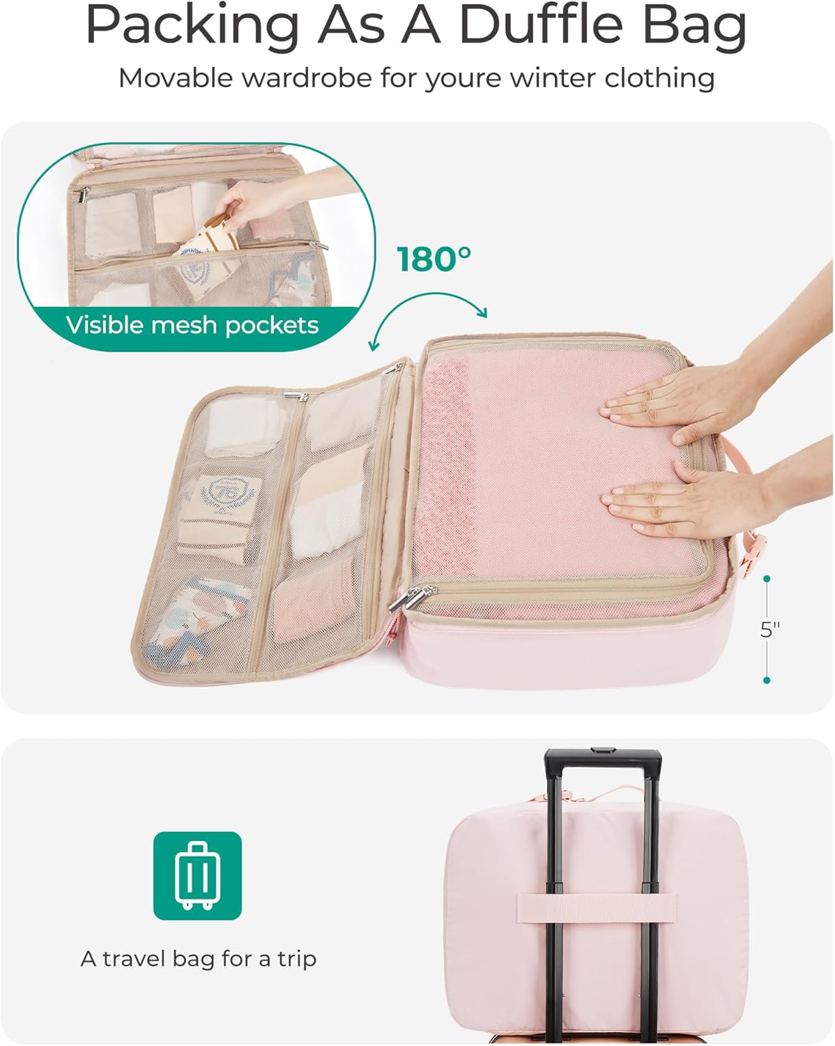 BAGSMART Compression Packing Cubes for Travel, 6 Set/5 Set/4 Set, Compression Suitcase Organizer