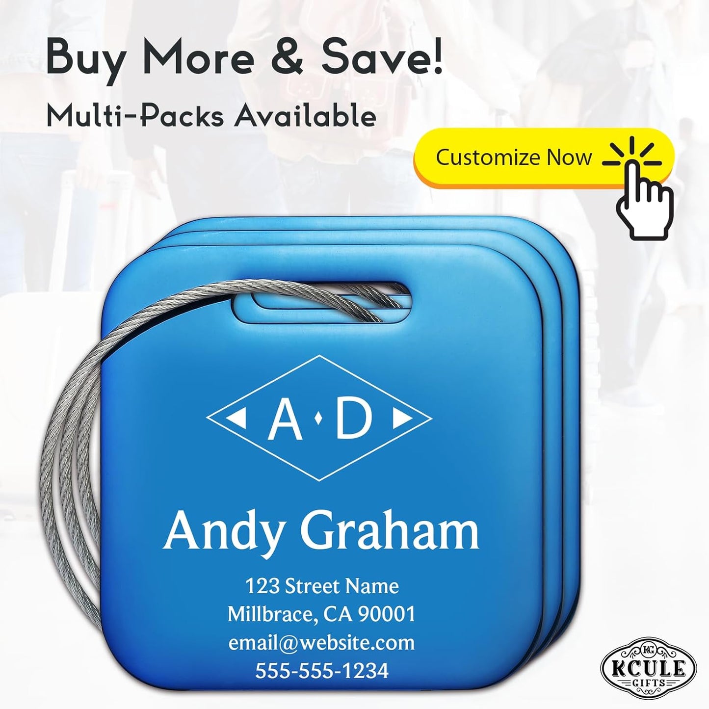 Personalized Luggage Tags for Suitcases - Stainless Steel Custom Luggage Tags for Backpacks & Bags