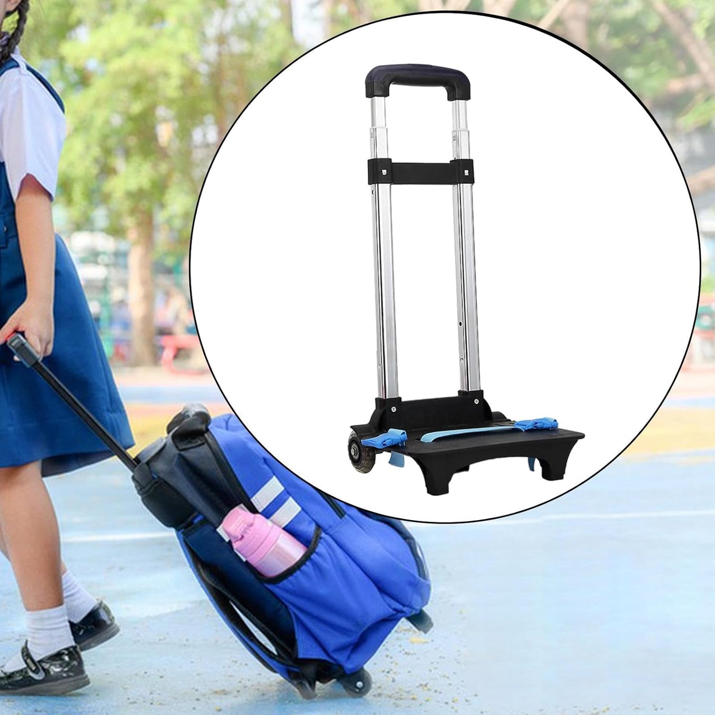 Generic Compact Rolling Luggage Cart for Easy Travel, 2 Wheel Dark Blue, 40cm/65cm/90cm