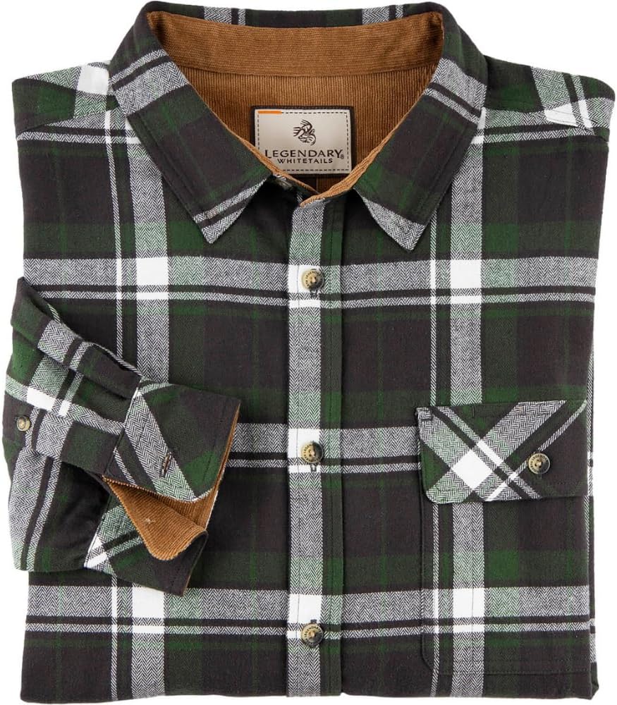 Legendary Whitetails Men's Flannel Shirt Long Sleeve Button Down 100% Cotton