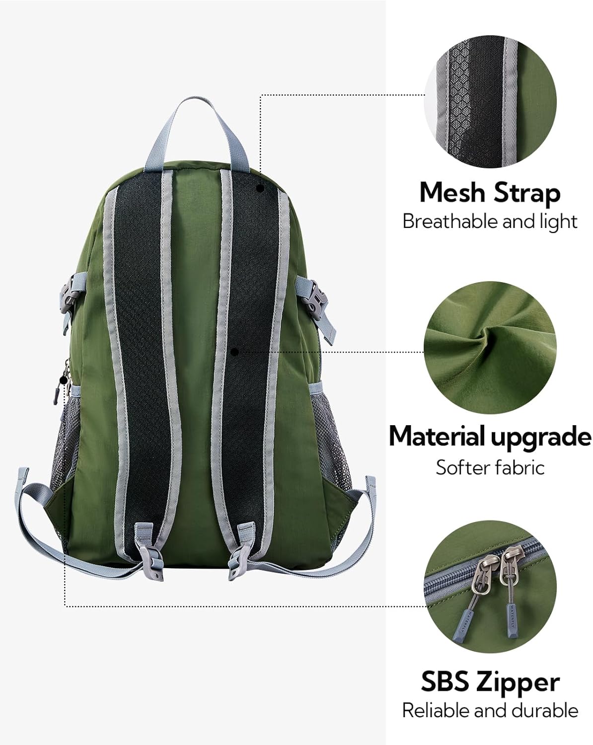WATERFLY Small Lightweight Packable Backpack: 20l Ultra Light Foldable Travel Hiking Camping
