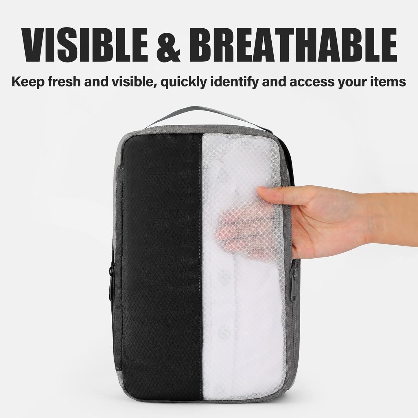 6 Set Compression Packing Cubes for Travel, Lightweight and Space-Saving Luggage Organizer Bags