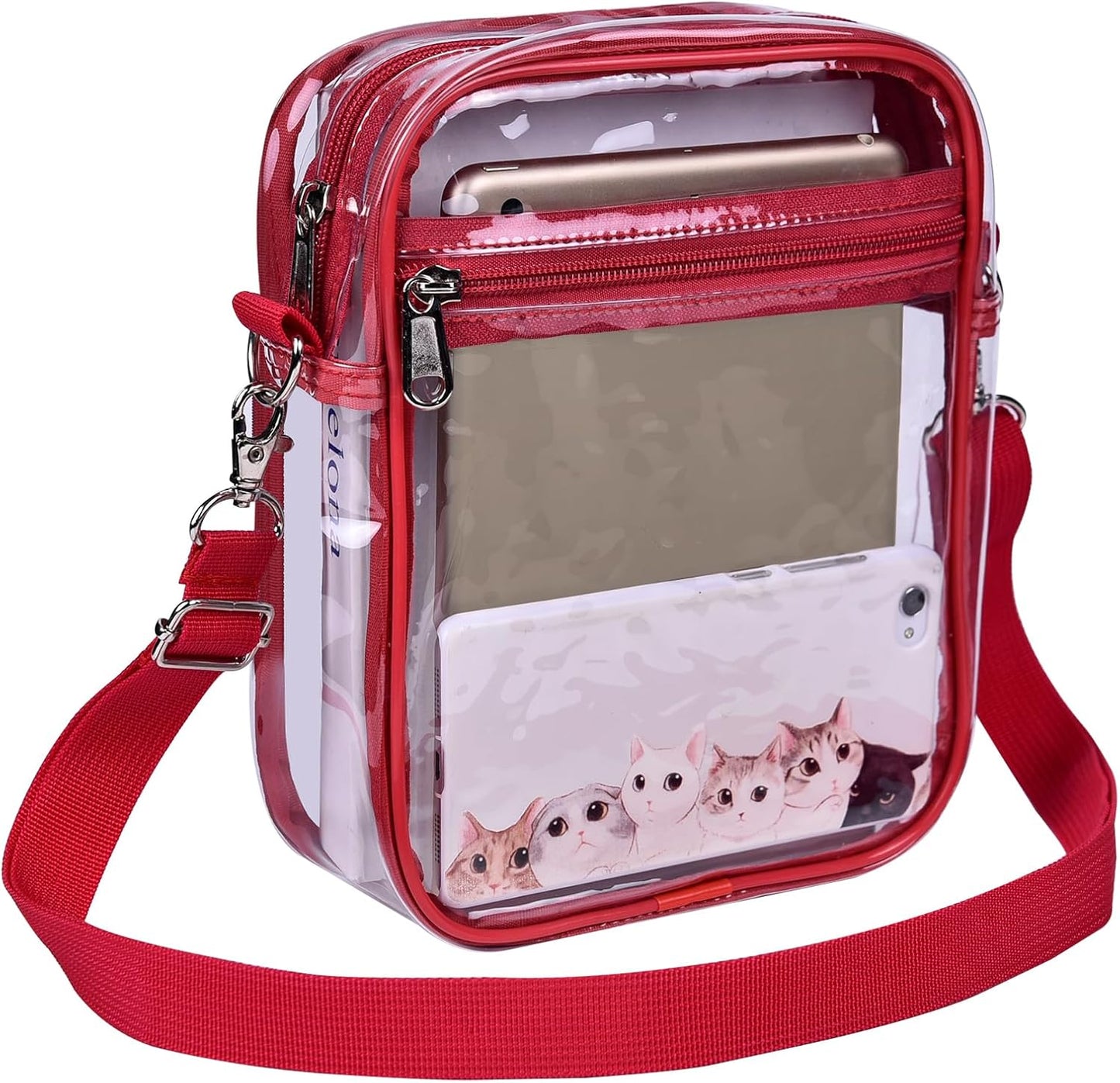 USPECLARE Clear Purse Stadium Transparent Messenger Bag Stadium Approved for Men and Women Clear CrossBody Bag