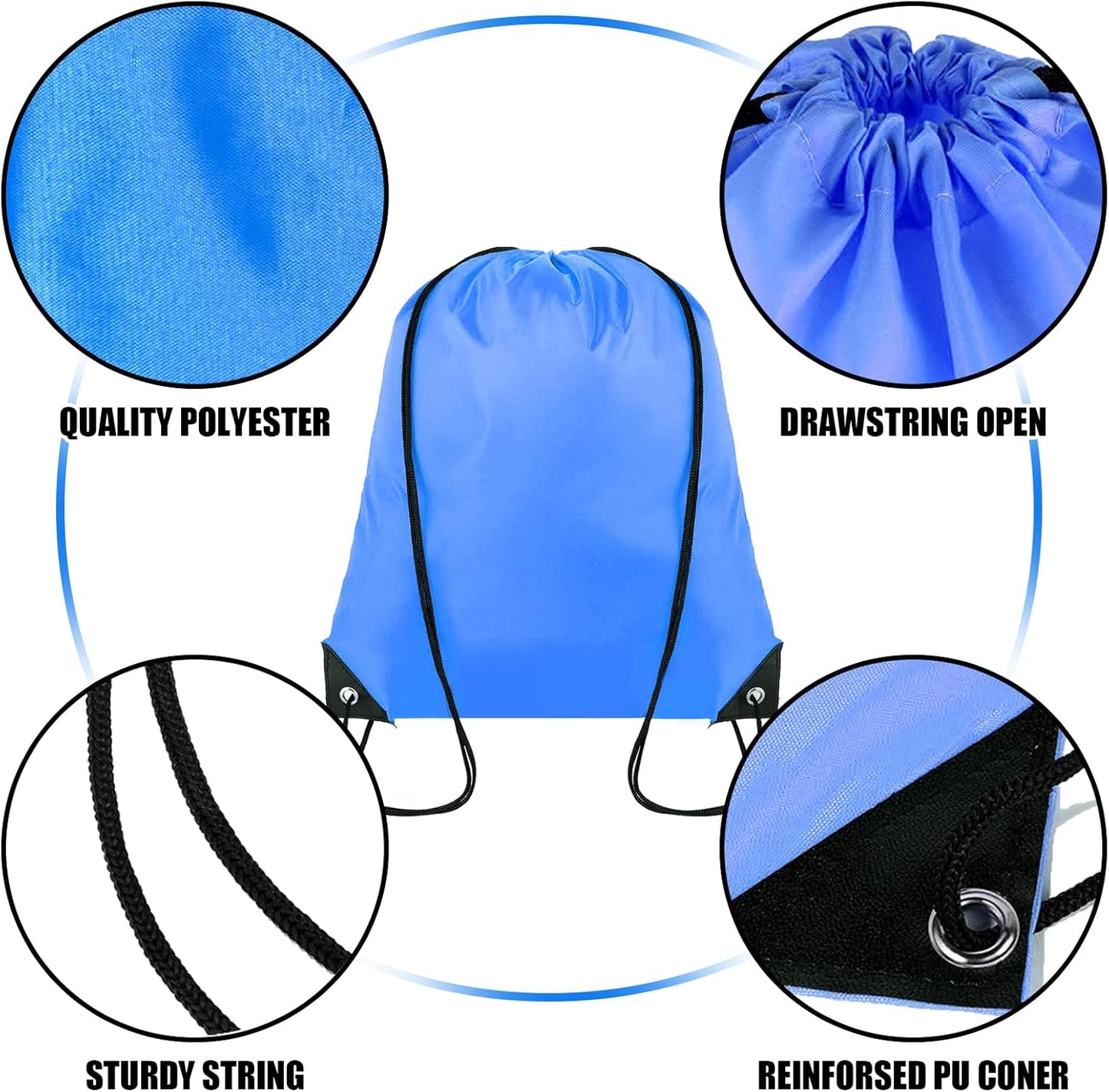 40 Pieces Drawstring Backpack Bulk Cinch Sackpack Ployster Drawstring Bags for Gym Party Trip(20 Colors)