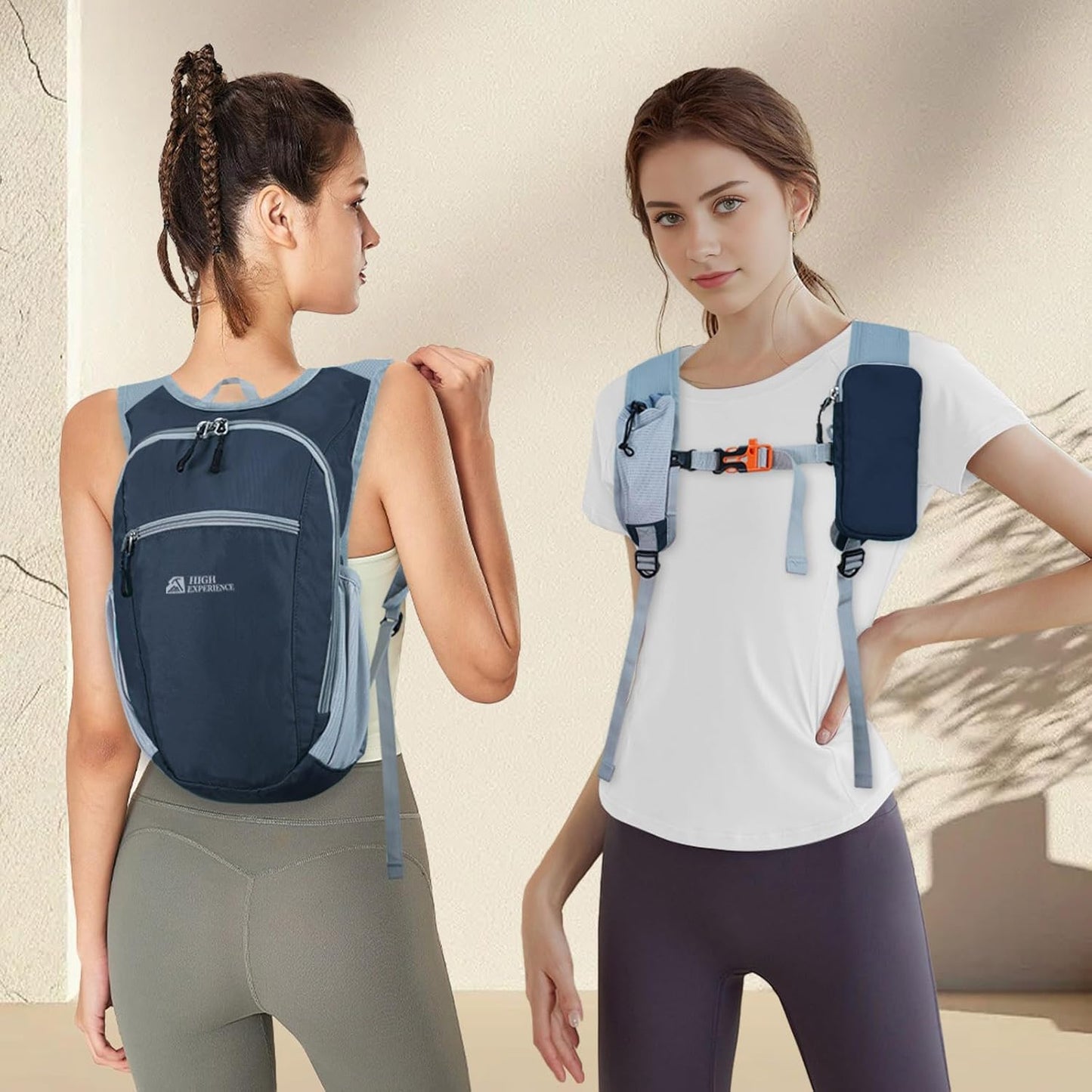 Hiking Backpack 10L/15L Small Daypack Lightweight Packable Travel Foldable Water Resistan for Women Men (Gray, 15L)