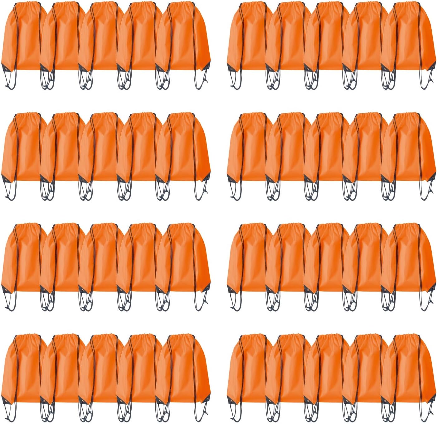 Drawstring Backpack Bulk 40Pcs Draw String Backpack Bags DIY Gym Sports Traveling Yoga Cinch Bag Sackpack Drawstring (orange)