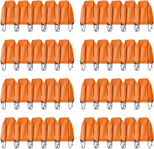 Drawstring Backpack Bulk 40Pcs Draw String Backpack Bags DIY Gym Sports Traveling Yoga Cinch Bag Sackpack Drawstring (orange)