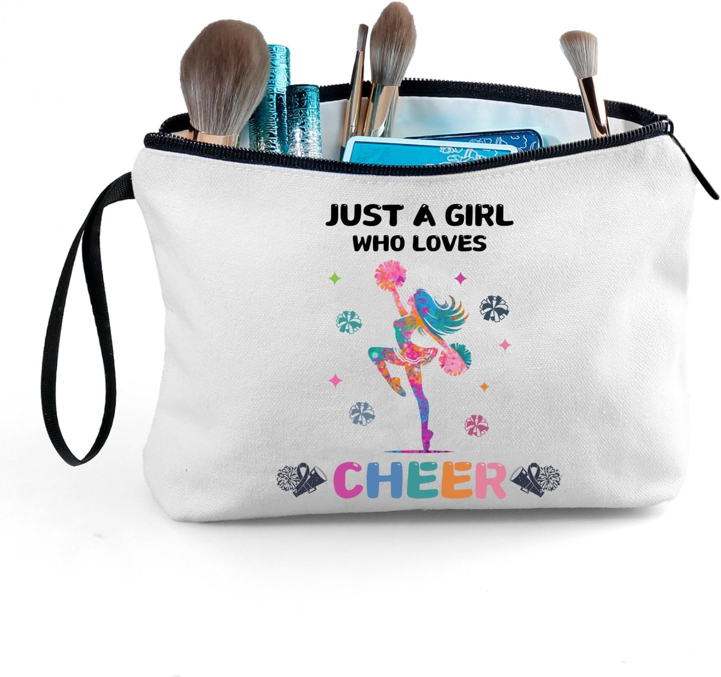 Cheer Makeup Bag, Multicolour, Cheerleader Gift, Travel Organizer