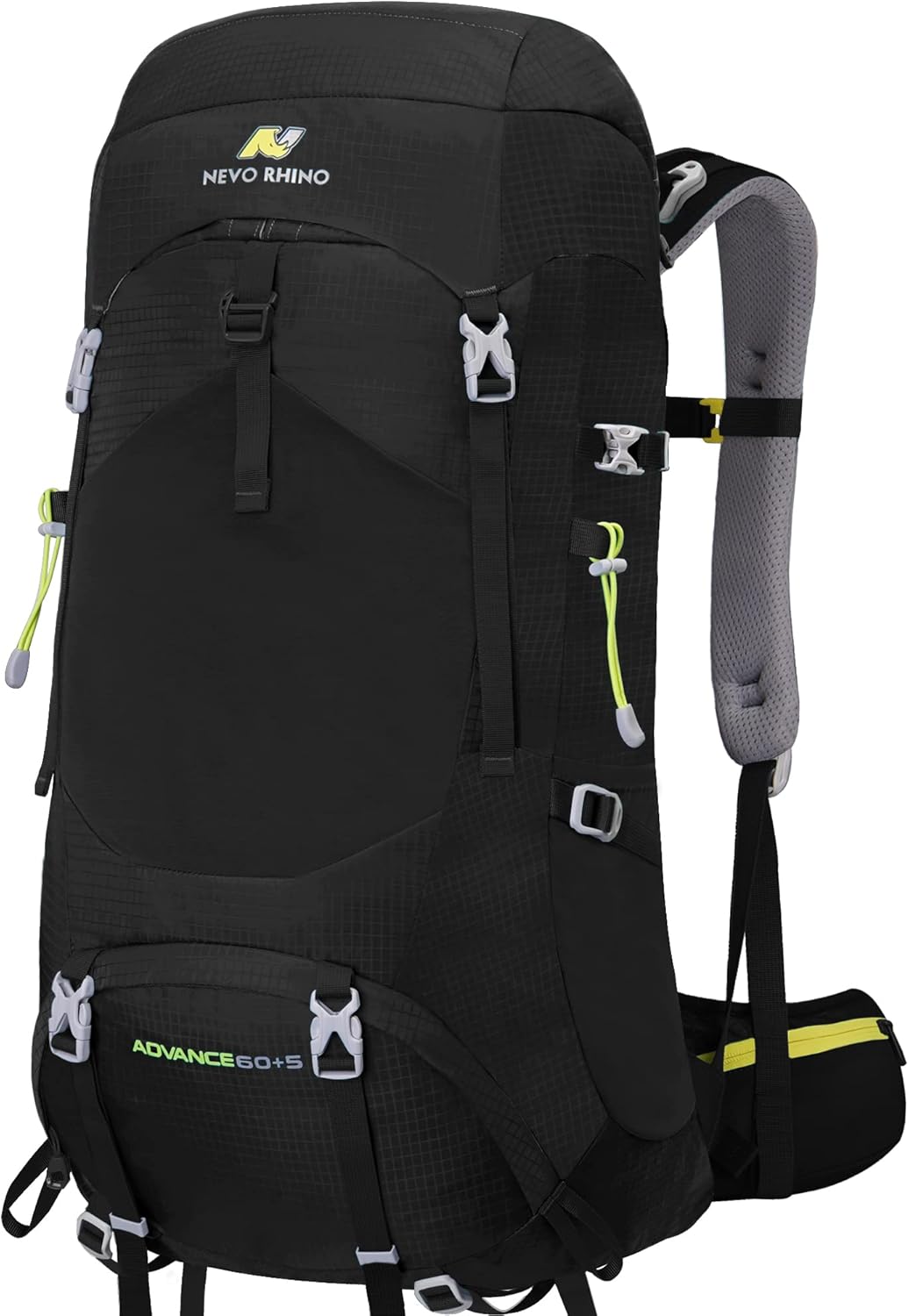 N NEVO RHINO Internal Frame Hiking Backpack 50/60/65/70/80L, Mountain Climbing Camping Backpack Daypack Waterproof Rain Cover