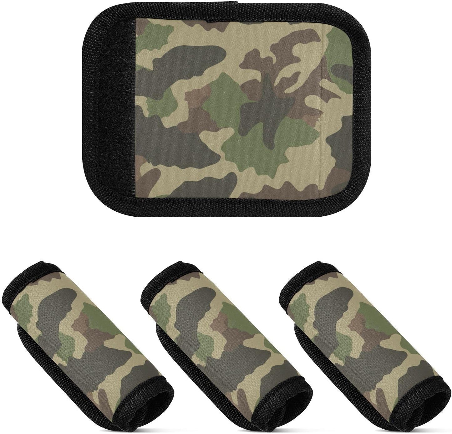 2 PC Luggage Handle Wrap Luggage Handle Covers Tags for Suitcase Bags Travel Luggage Handle Identifier Gripper Green Camouflage Stripes