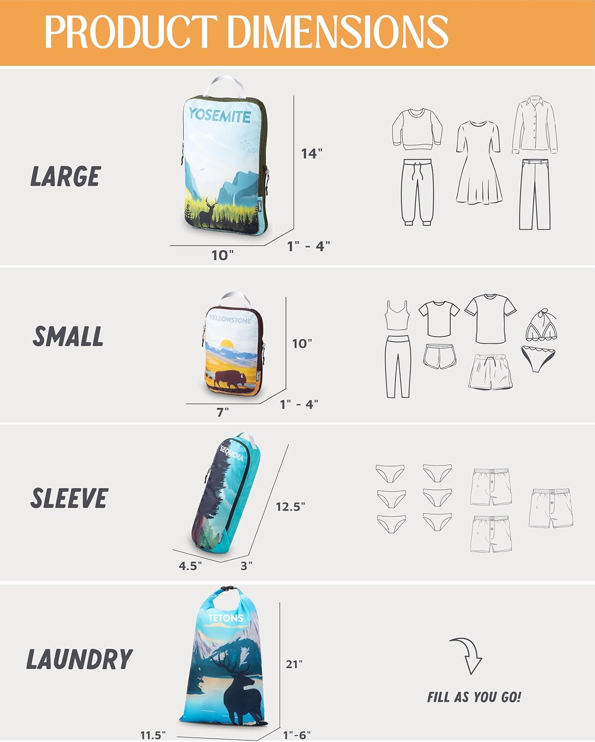 Compression Packing Cubes Set for Travel - Lightweight, Durable Clothes Organizer for Carry-On