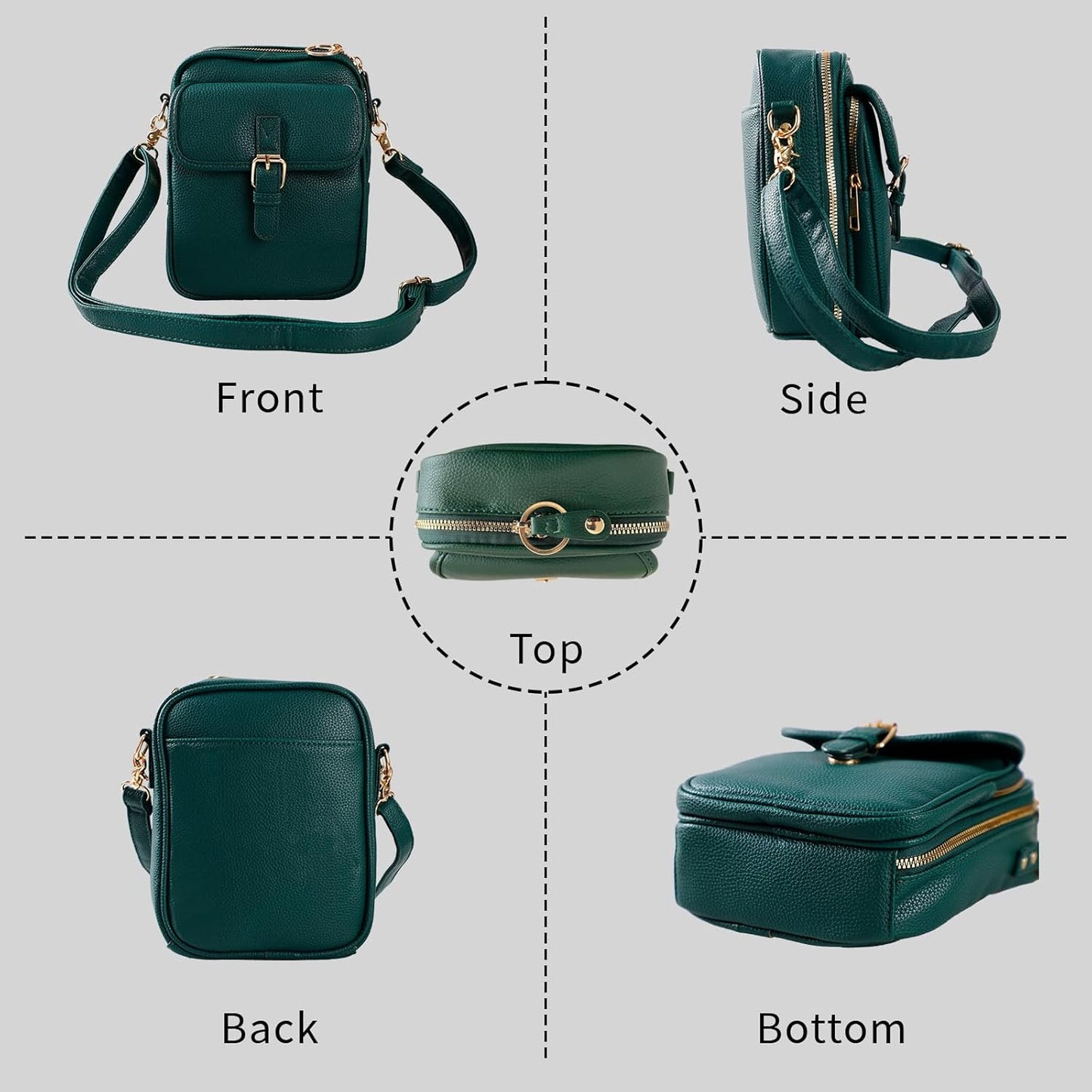 Leather Crossbody Bag for Women,Anti-Theft Messenger Bag with Large Capacity,Built-in Purse Card Slots Shoulder Sling Bag