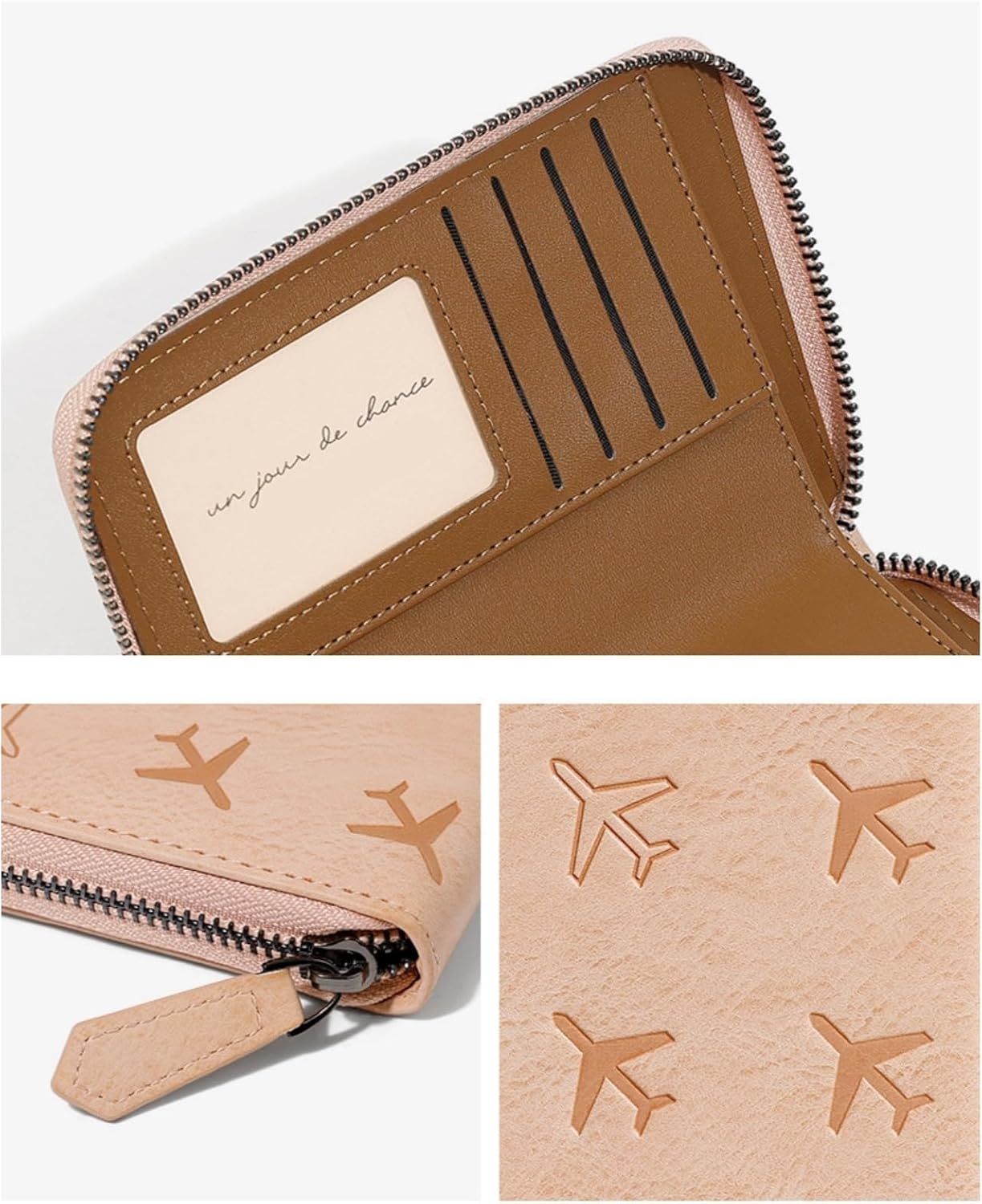 Passport Holder for Travel RFID Blocking Wallet Women Handbag Credit Cards Flight Ticket Organizer Card Holder (Black)