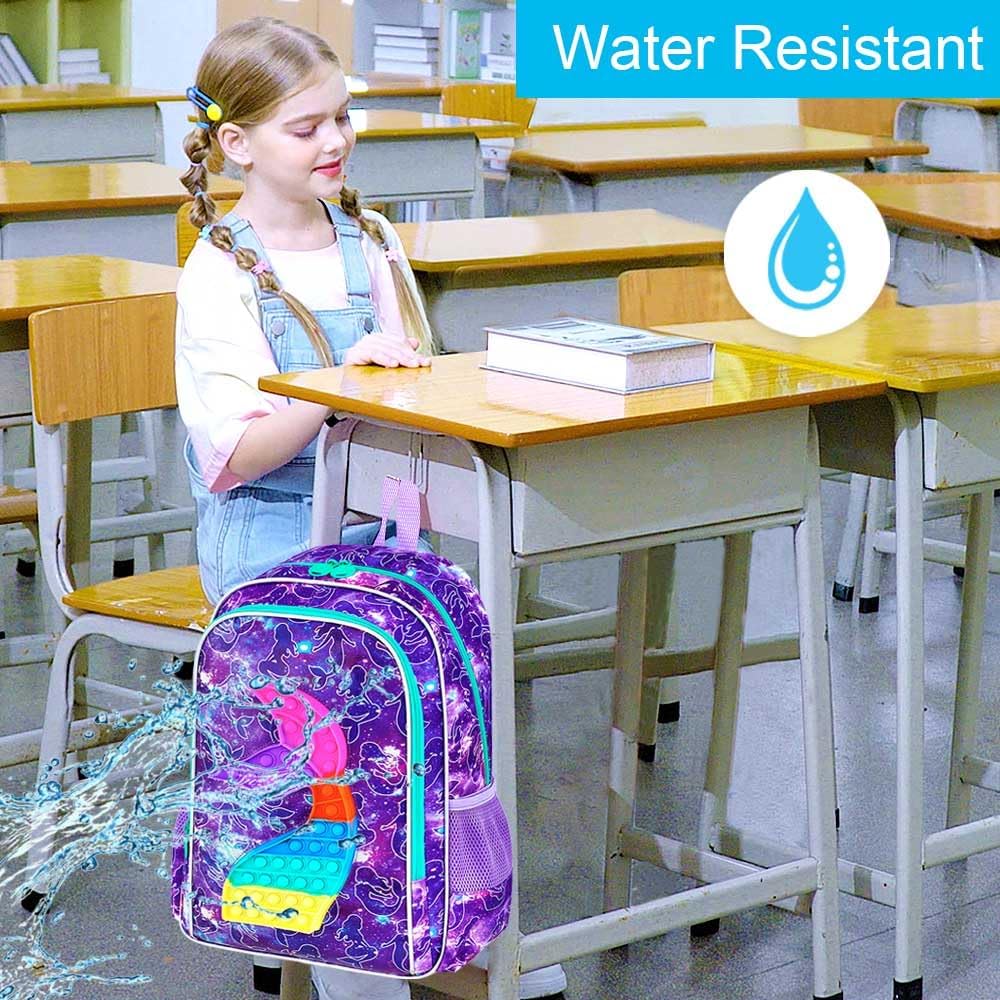 CCJPX 3PCS Mermaid Backpack for Girls, 16”Kids Water Resistant Elementary Preschool Kindergarten