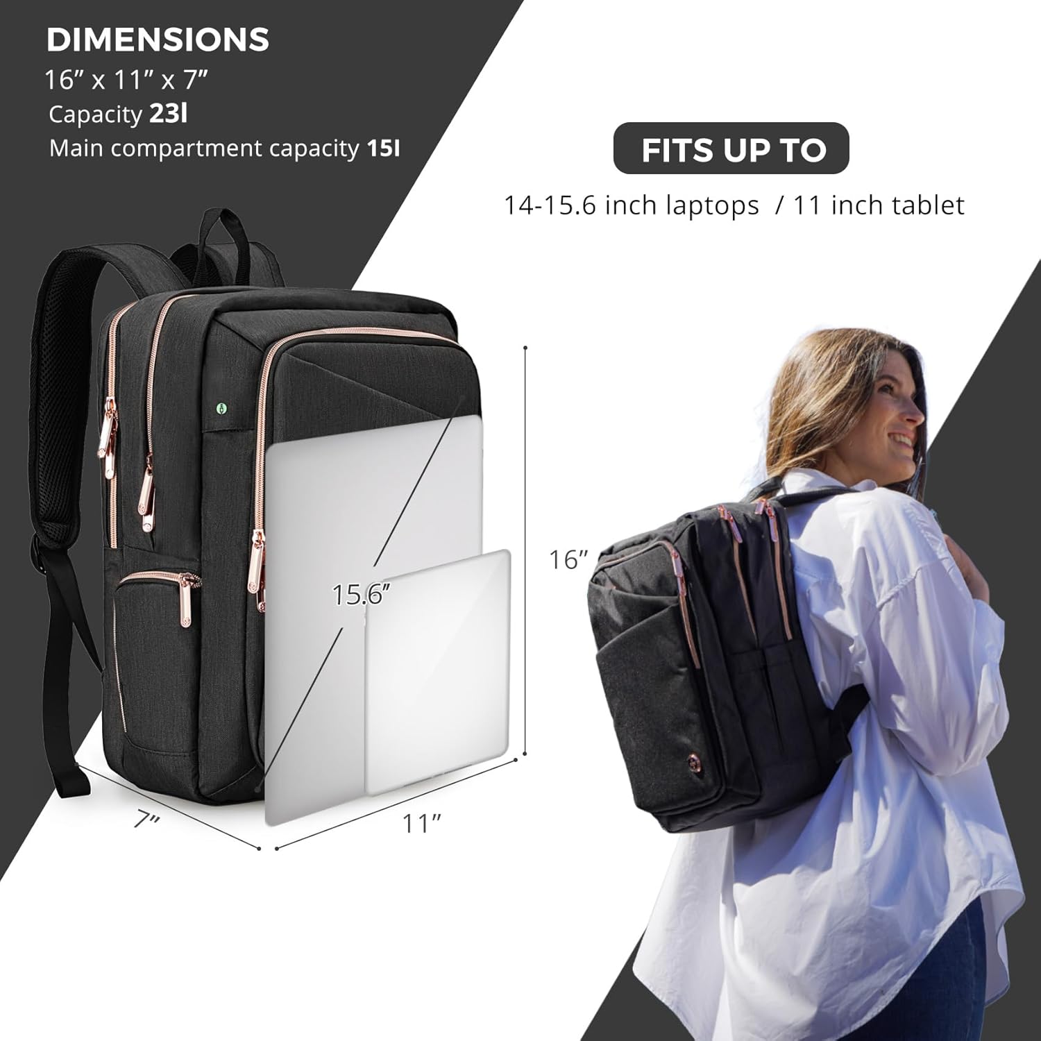 Swissdigital Design Business Laptop Backpack For Women,With USB Charging Port Computer Work