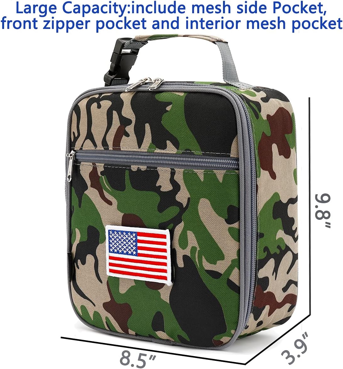 FlowFly Kids Lunch box Insulated Soft Bag Mini Cooler Back to School Thermal Meal Tote Kit for