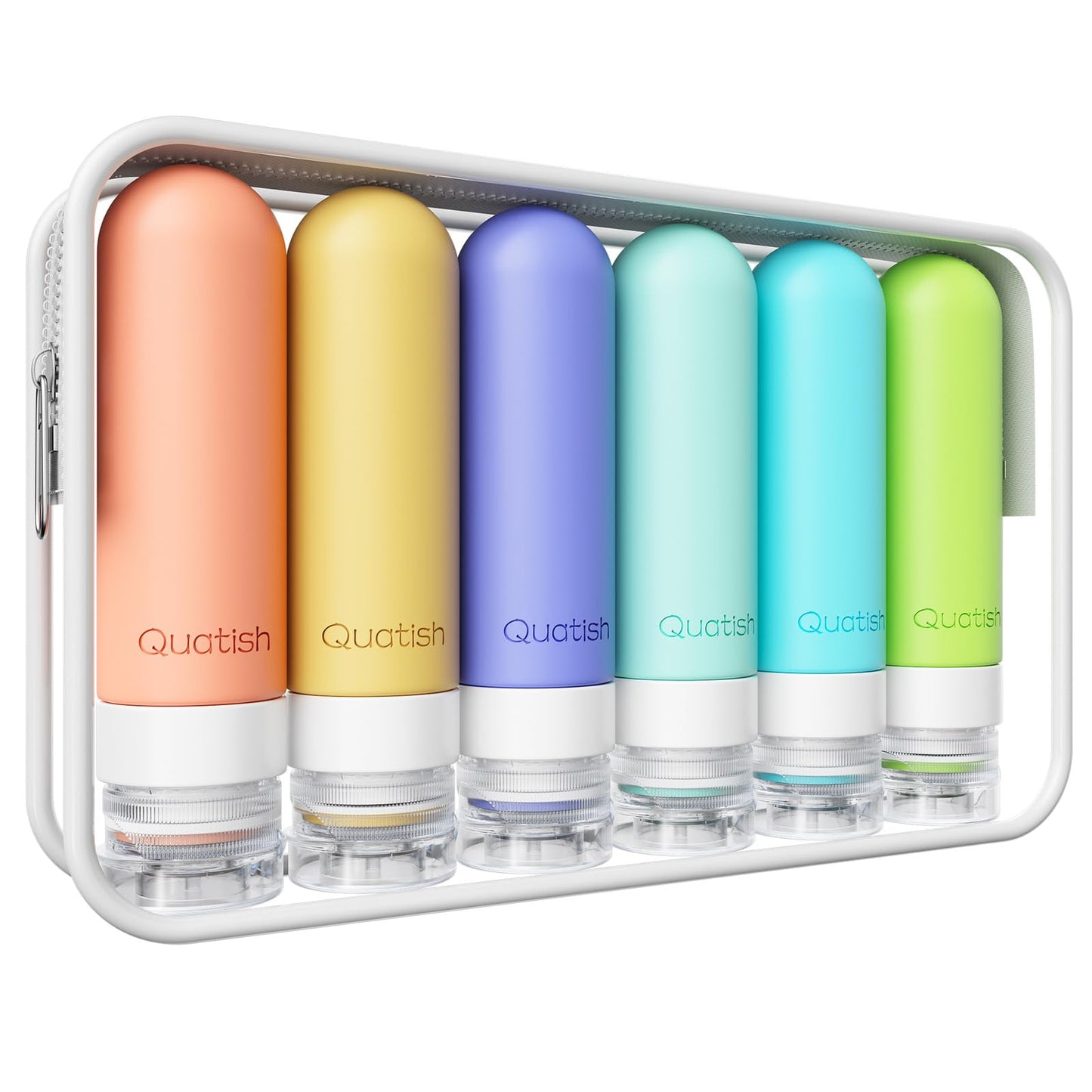 Quatish Travel Bottles for Toiletries 6 Pack, Original Patented Leakproof 3 oz Tsa Approved Travel
