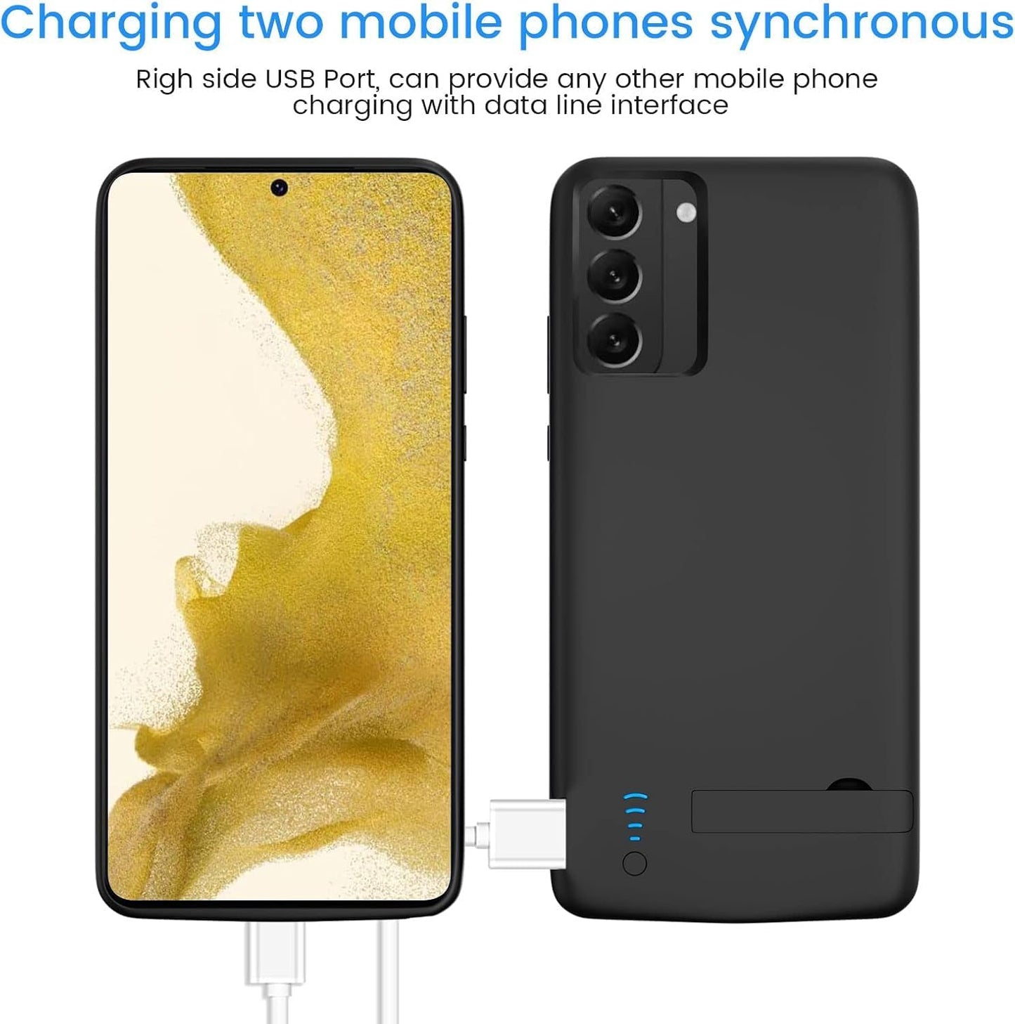 Battery Case for Galaxy S25 Plus / S24 Plus, Batteri Charging Cases for Samsung Galaxy S24 Plus / S25 Plus Rechargeable Extended External Backup Power Bank Charger Cover, Added Extra Juice