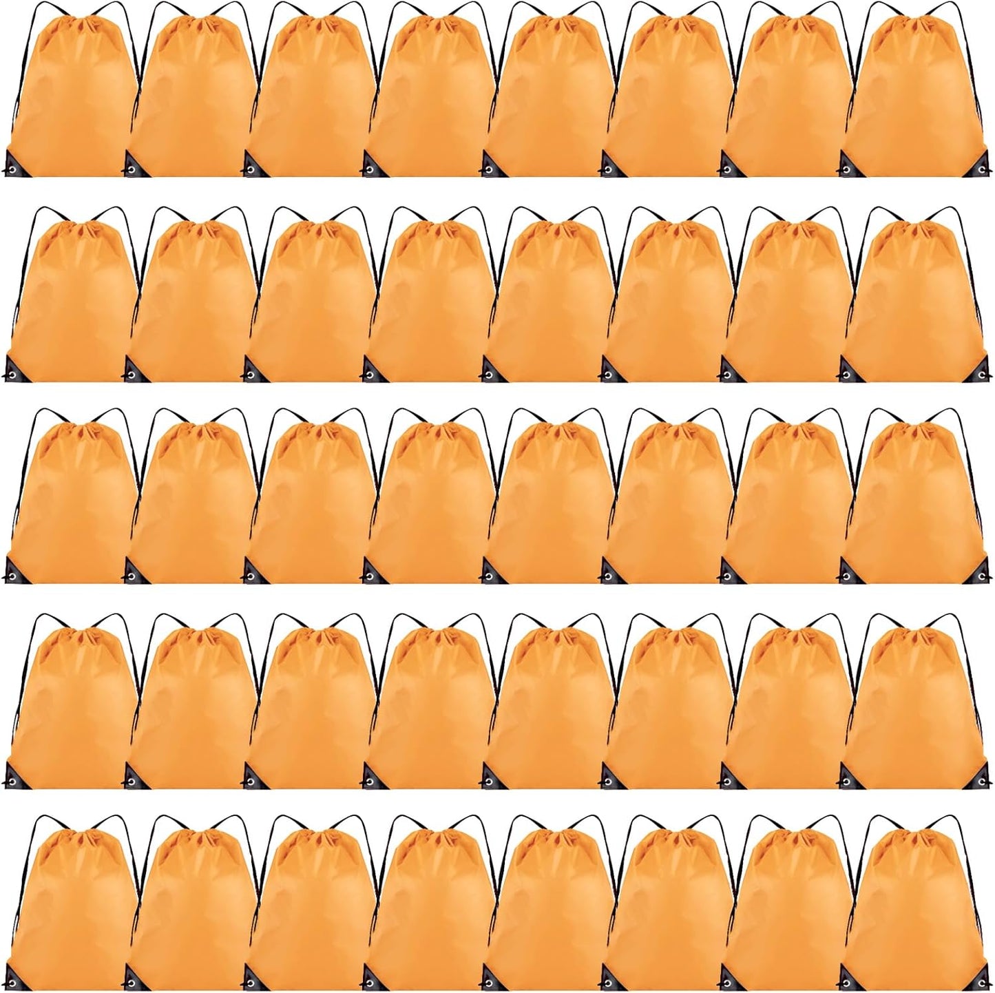 40 Pieces Drawstring Backpack Bulk Cinch Sackpack Ployster Drawstring Bags for Gym Party Trip(Orange)