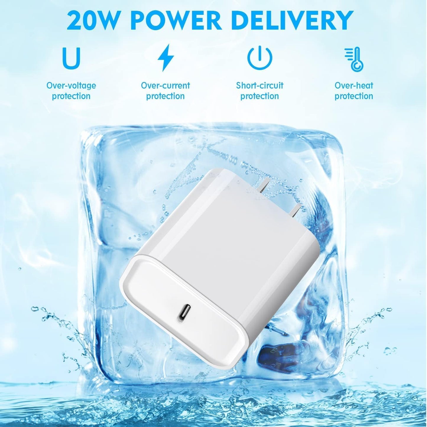 DelTucci iPhone Charger Fast Charging,USB C Charger Block Wall Travel Plug with USB C to Lightning Fast Cable Cord Compatible with iPhone 14/14 Pro Max/13/13 Pro Max/12/12 Mini/11/XS/X/8Plus/iPad
