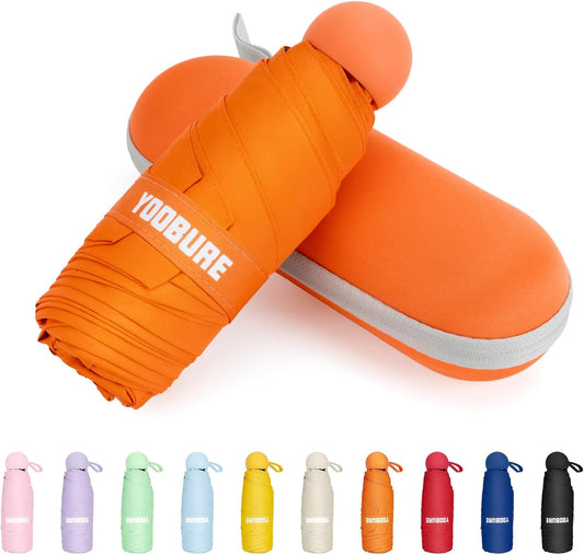 Yoobure Travel Umbrella Portable Compact Umbrellas, Pocket Mini for Purse, Umbrellas for UV Sun & Rain Small for Backpack, Umbrella with Case Folding for Kids Women
