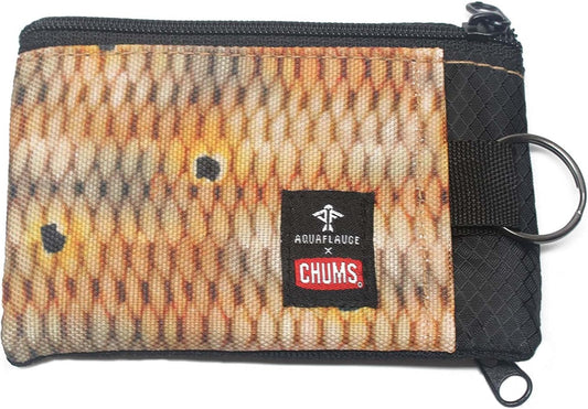 Chums Surfshorts Wallet - Lightweight Slim Wallet w/ RFID Blocking Card - Zippered, Minimalist Wallet w/Key Ring - Patterns
