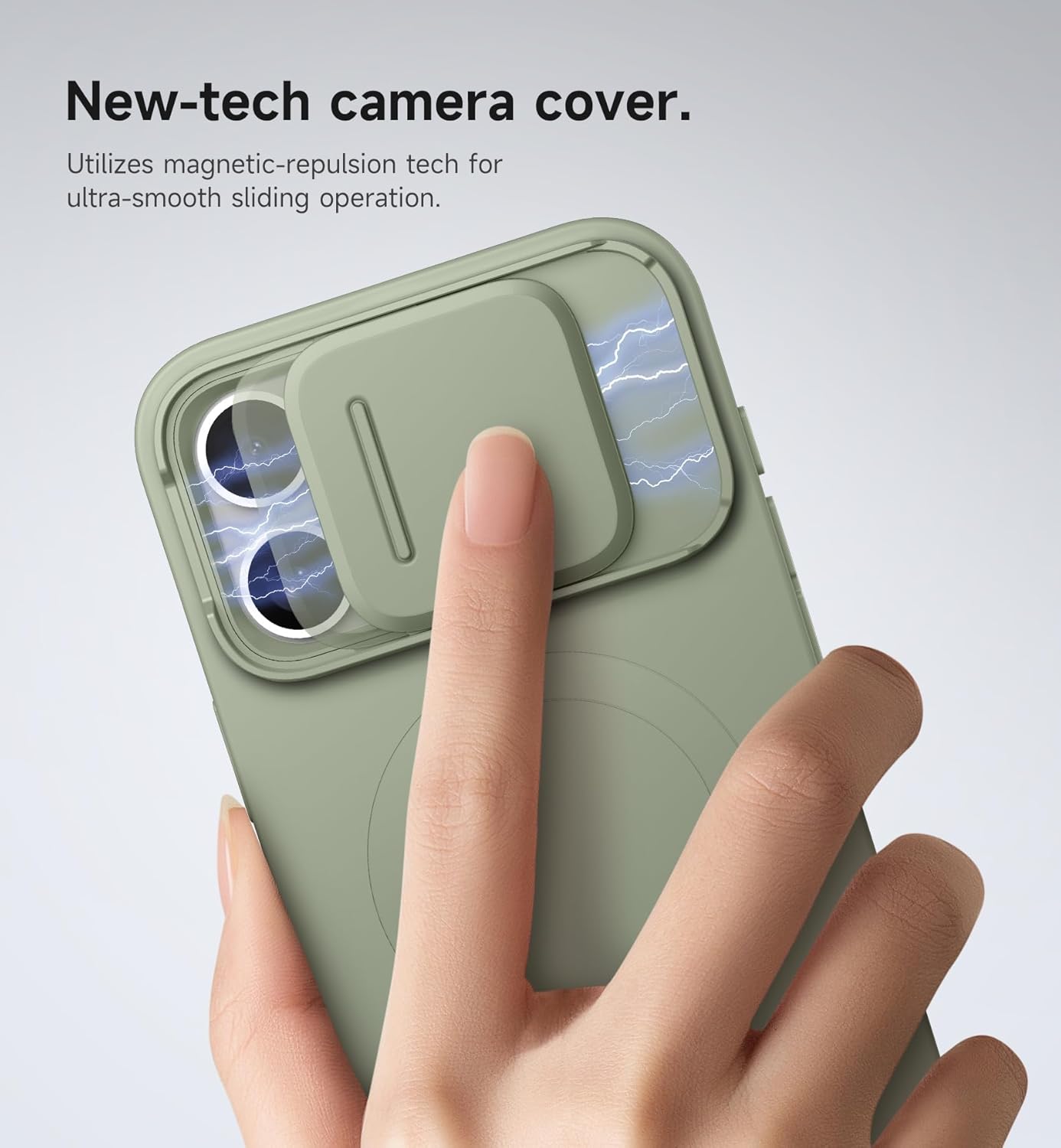 SURITCH for iPhone 16 Pro Max Case with Magnetic Camera Slide Cover and Adjustable Kickstand
