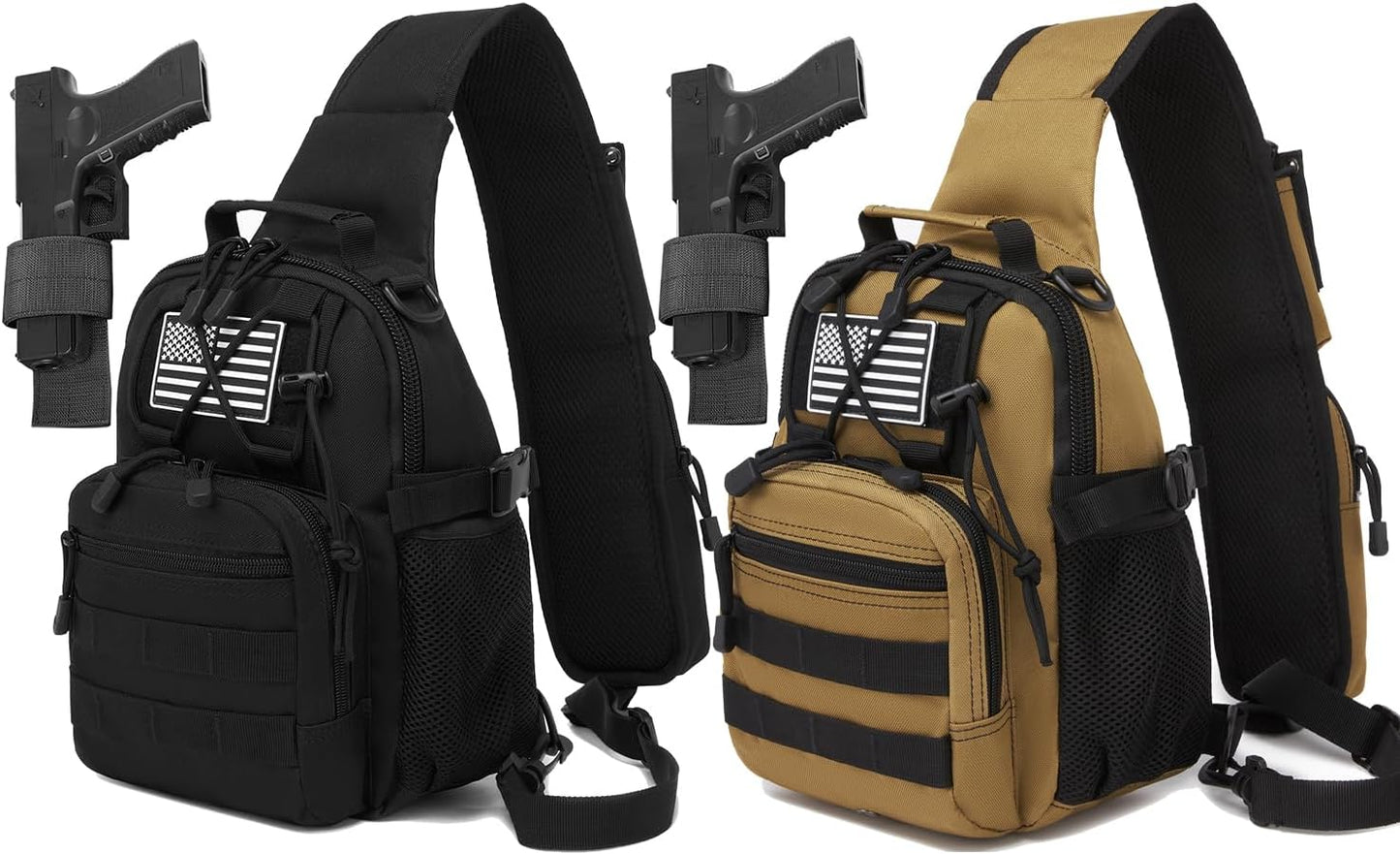 ATBP Small Tactical Holster Sling Backpack Accessories Shoulder Pouch Water Bottle & Radio Holder Crossbody Bag for Men