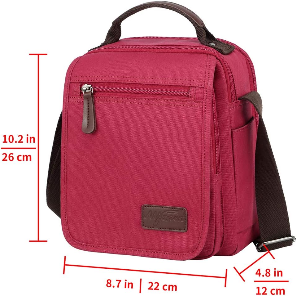 mygreen Small Canvas Crossbody Shoulder Bag Messenger Bag Work Bag