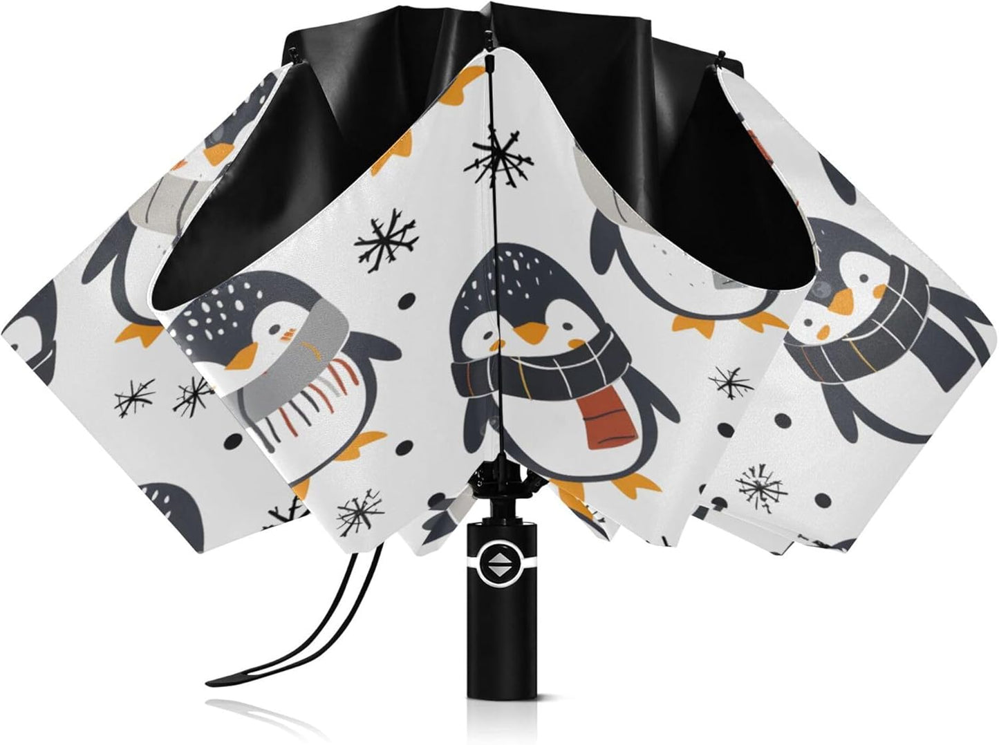 Automatic Folding Umbrella Windproof Strong, UV Protection Compact Black Gothic Moon Spider Webs and Bats Sun Rain Sun Rain Travel Umbrellas for Women Men